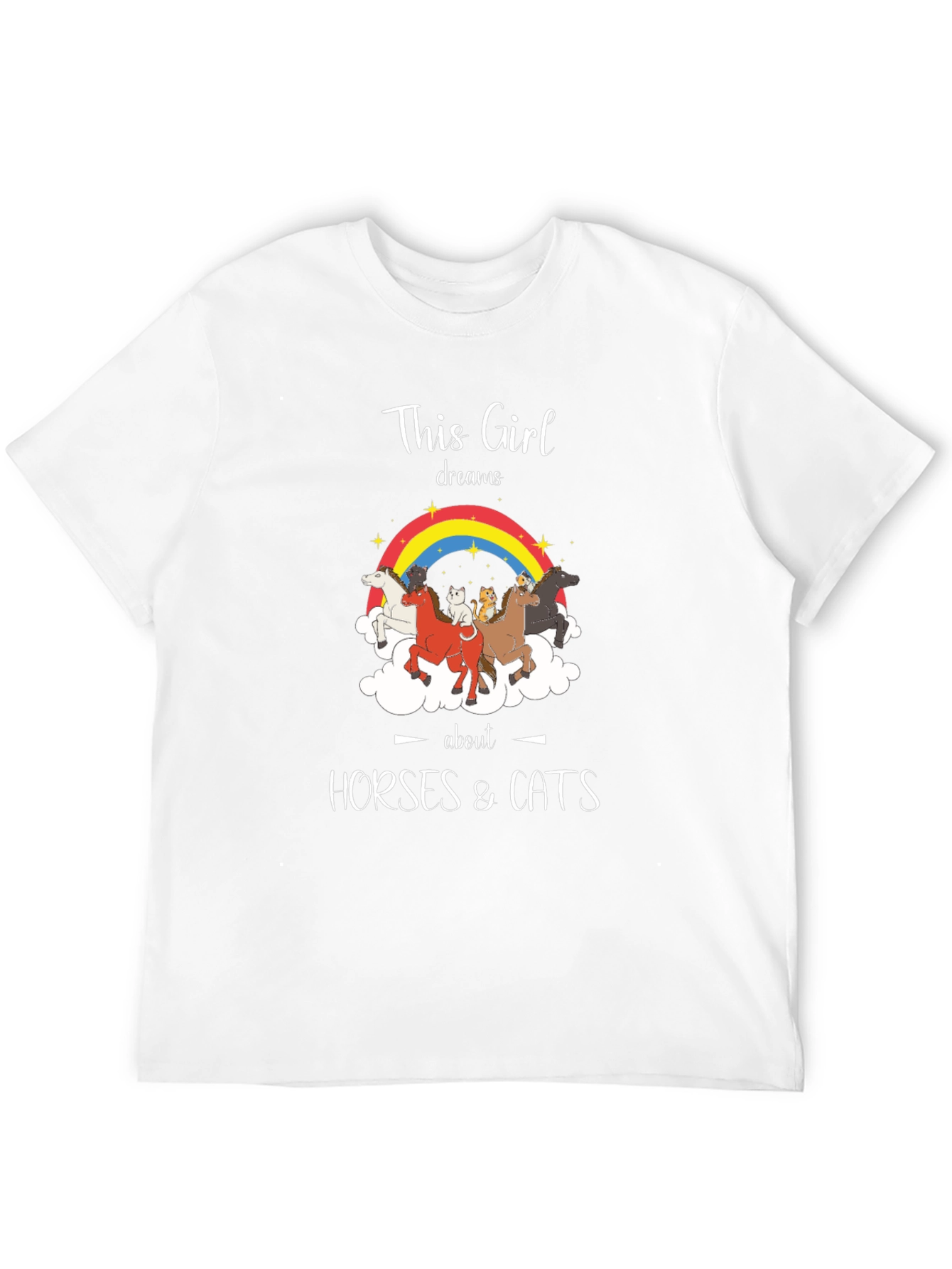 This Girl Dreams Horses & Cats Graphic T-Shirt