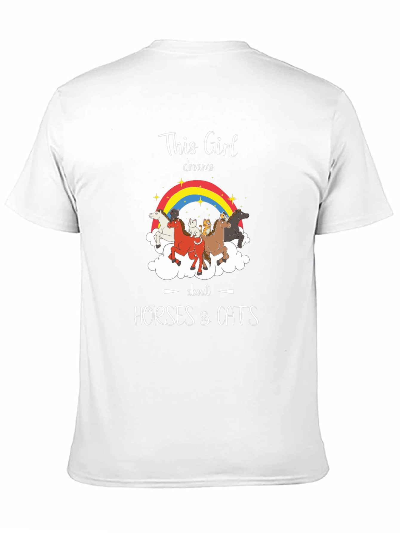 This Girl Dreams Horses & Cats Graphic T-Shirt