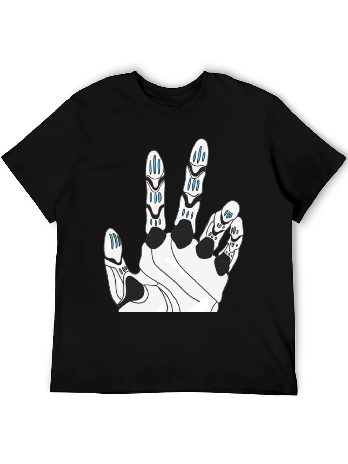 Tech Hand Graphic T-Shirt - Black Cotton Blend