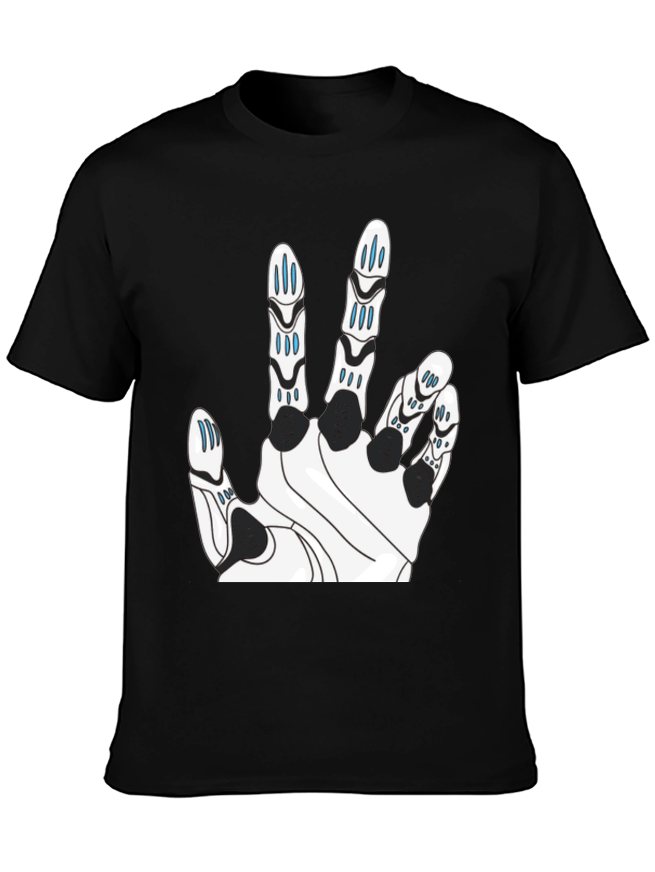 Tech Hand Graphic T-Shirt - Black Cotton Blend