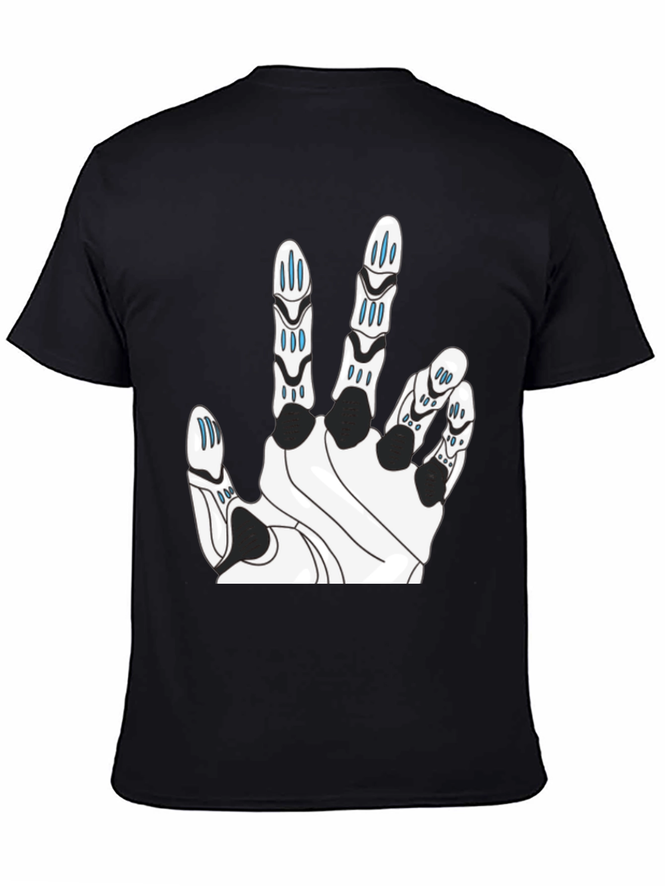 Tech Hand Graphic T-Shirt - Black Cotton Blend