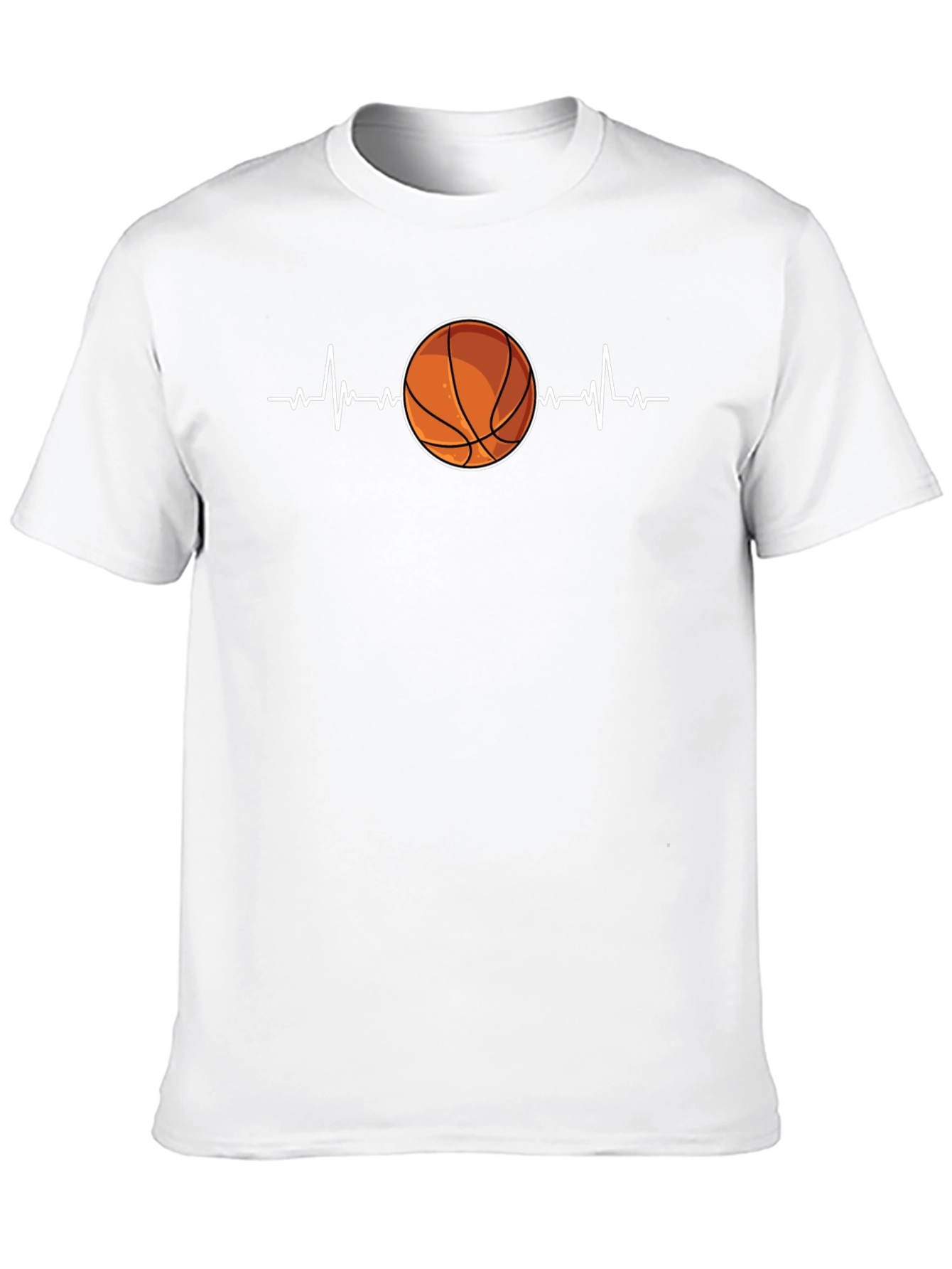 Basketball Heartbeat Graphic Tee - Black