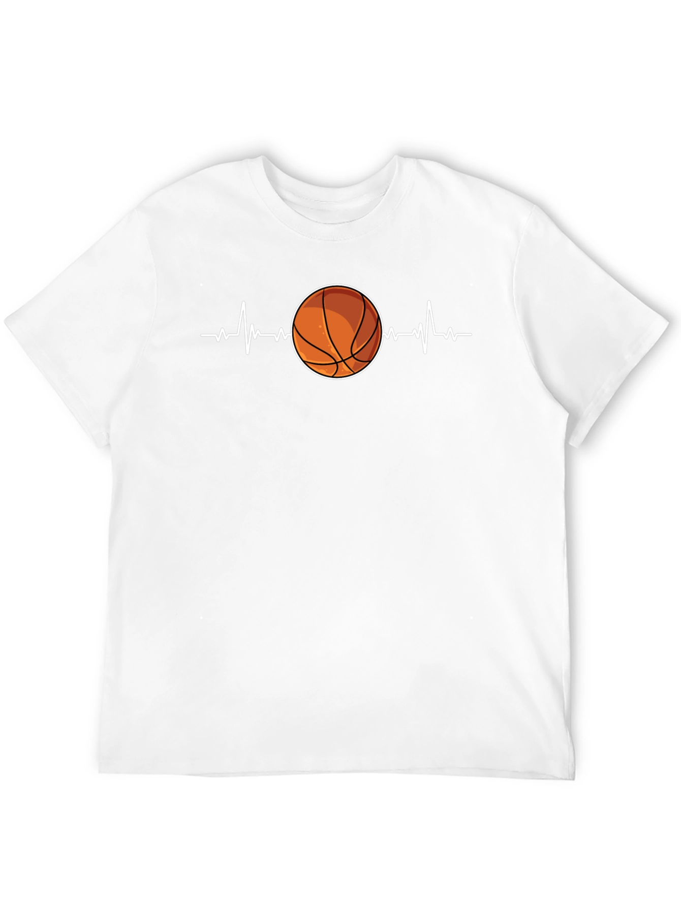 Basketball Heartbeat Graphic Tee - Black