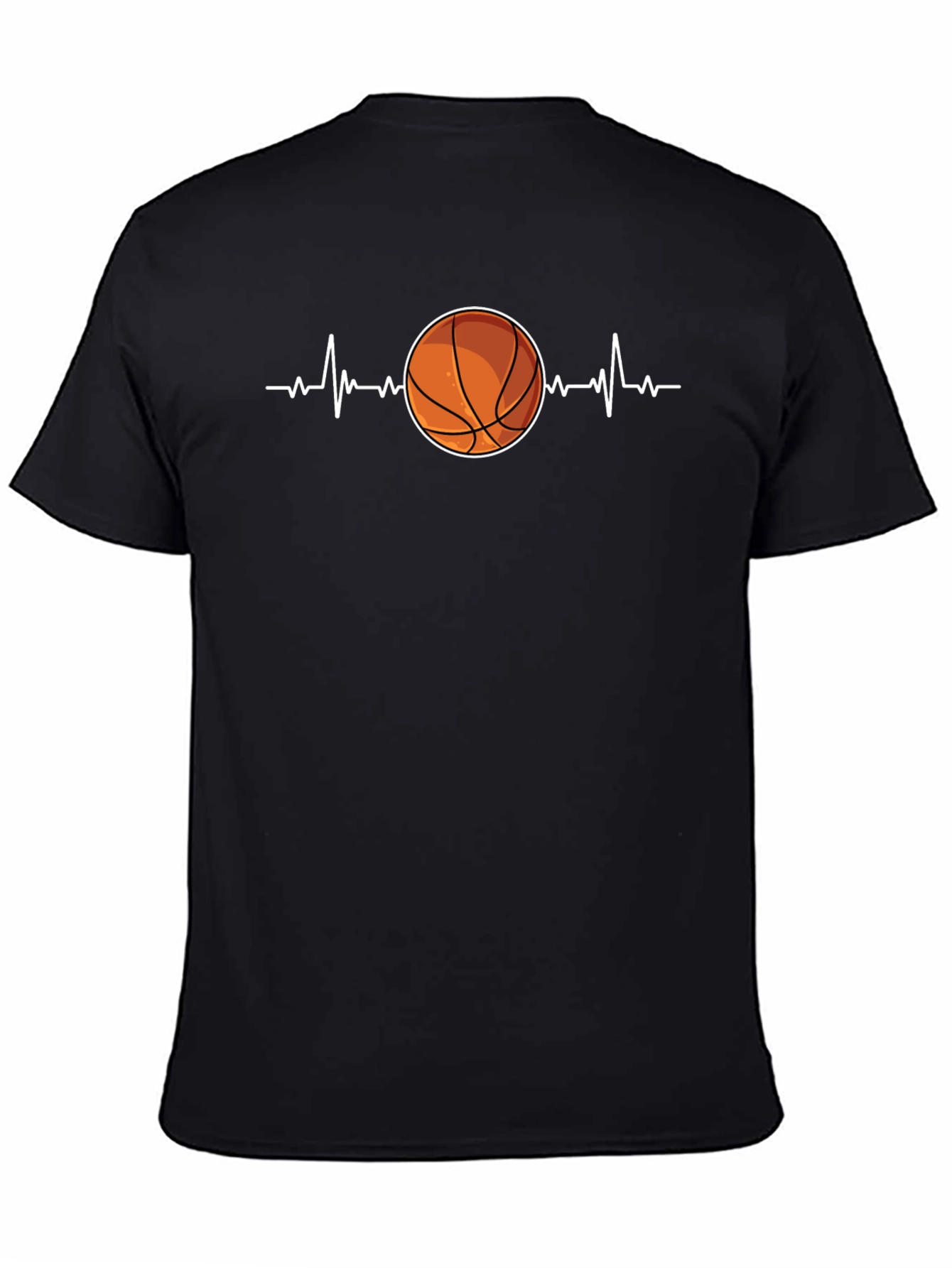 Basketball Heartbeat Graphic Tee - Black