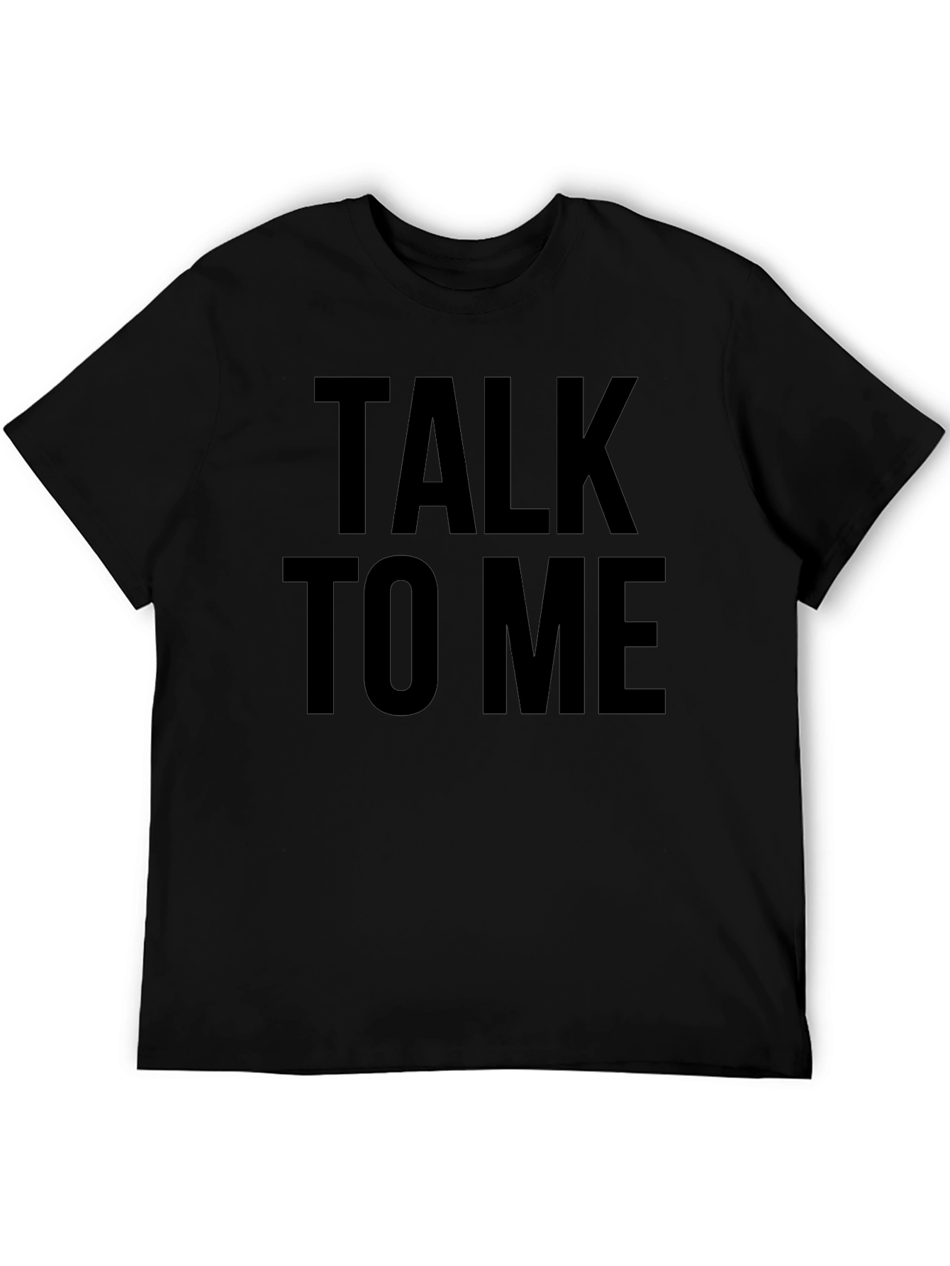Talk to Me Graphic Tee - Black Cotton T-Shirt
