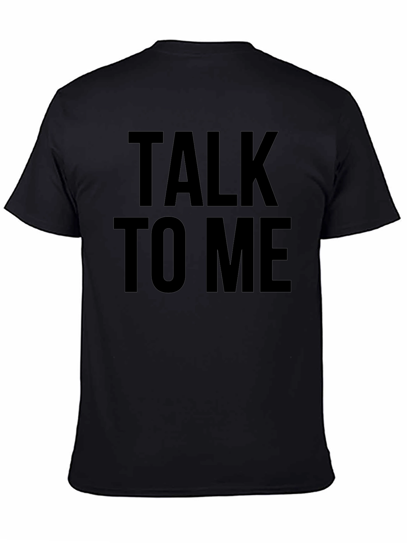 Talk to Me Graphic Tee - Black Cotton T-Shirt