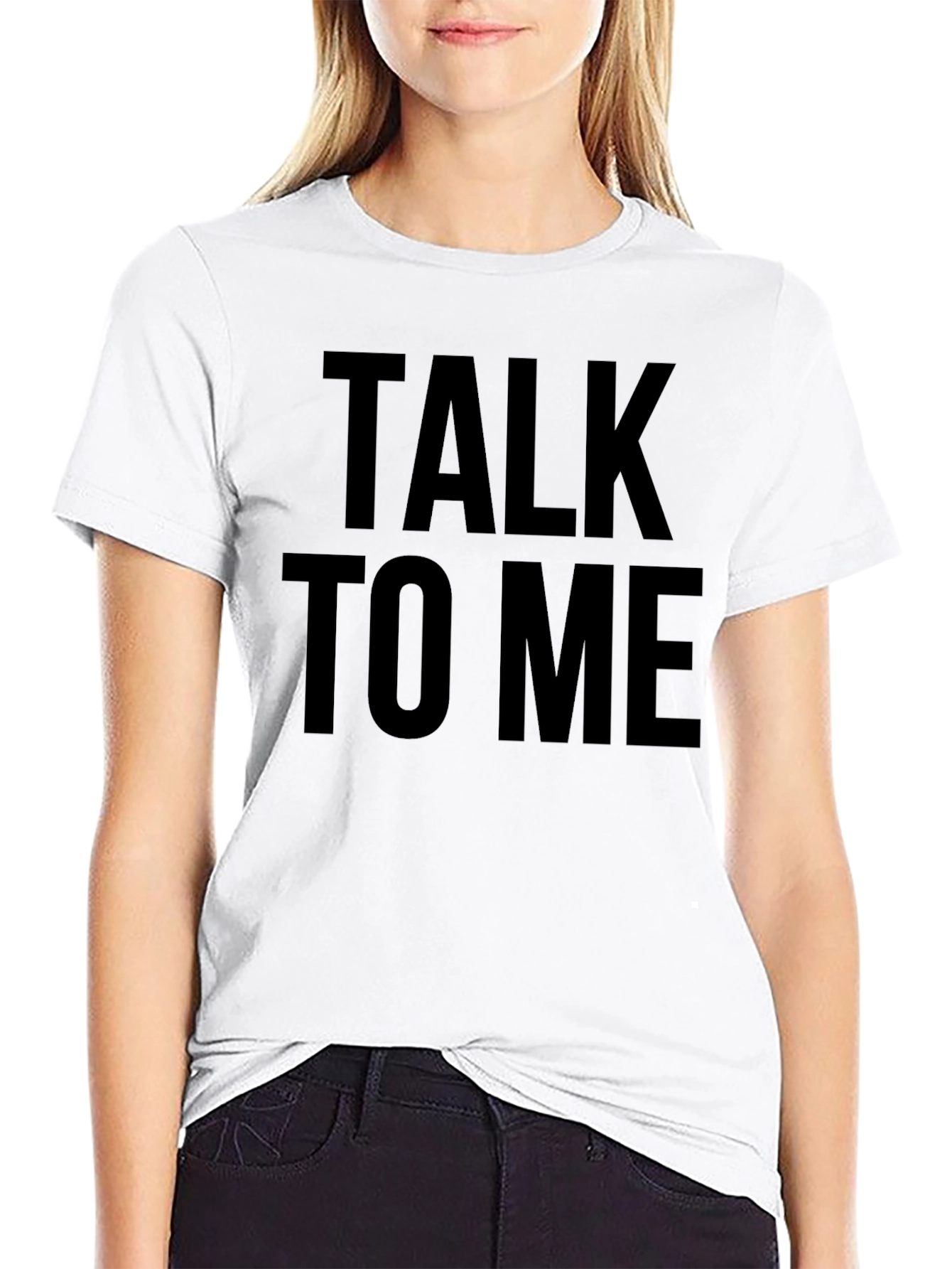 Talk to Me Graphic Tee - Black Cotton T-Shirt
