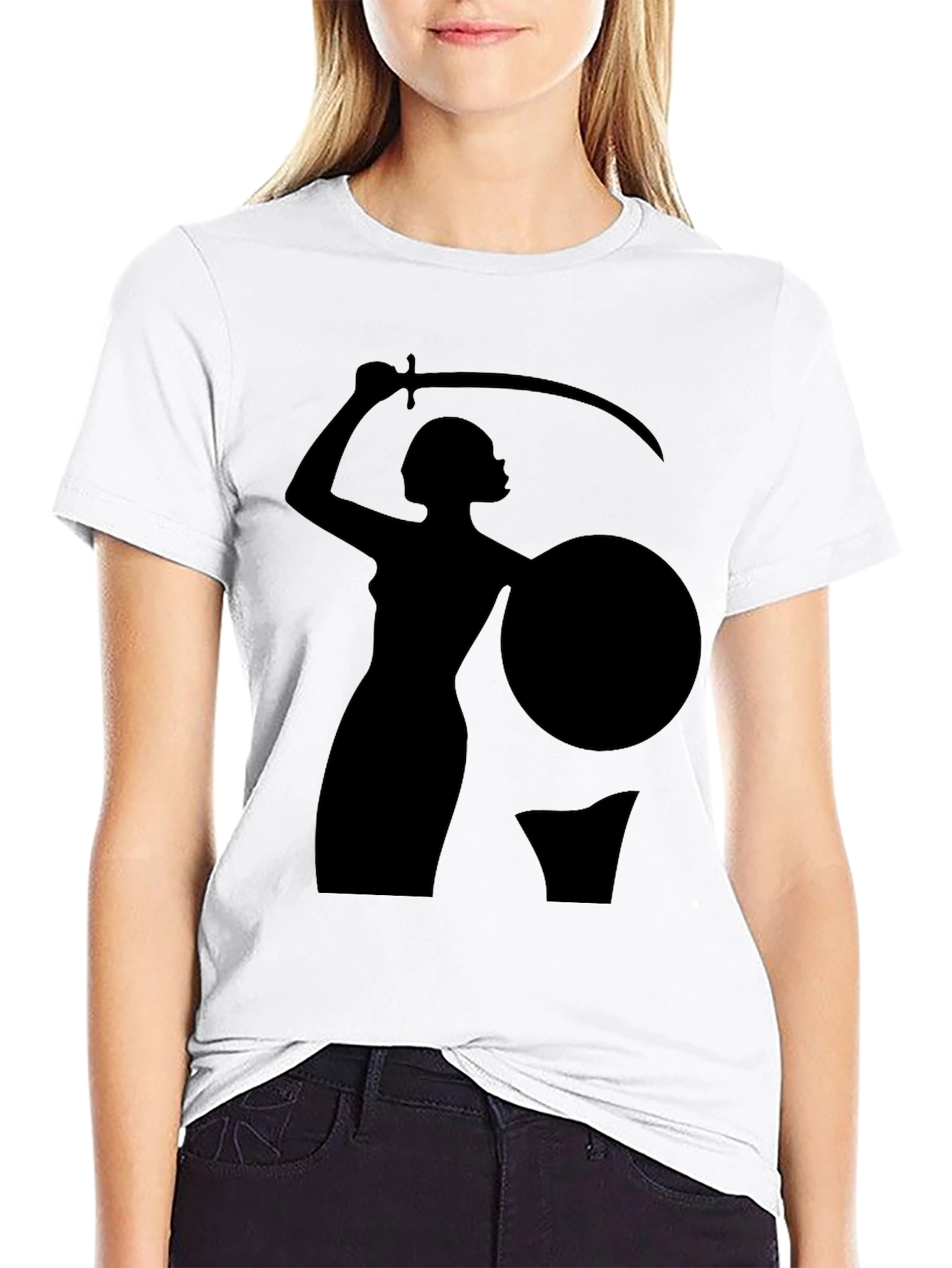 Warrior Woman Graphic Black T-Shirt