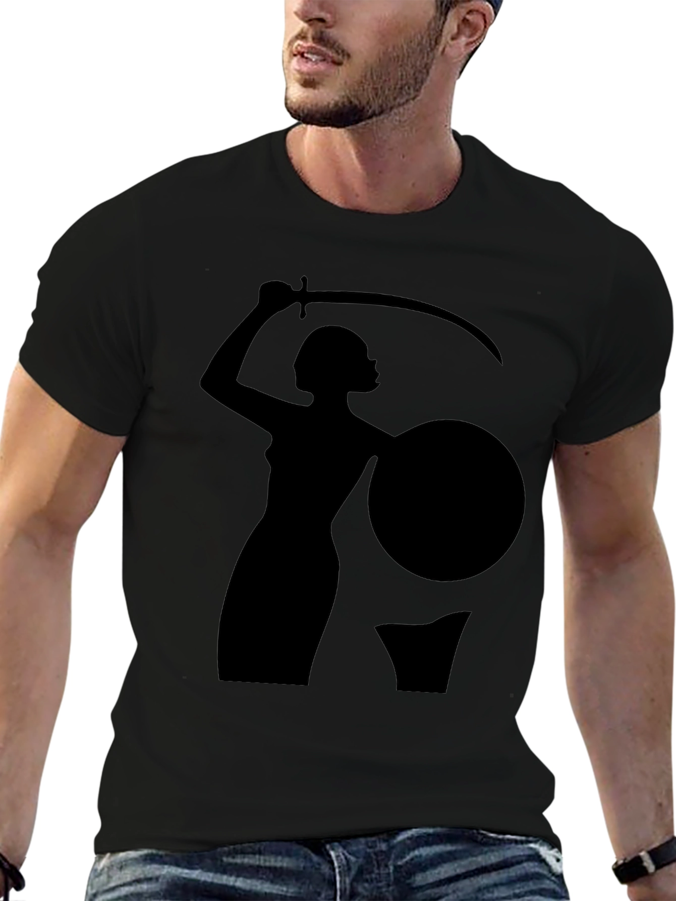 Warrior Woman Graphic Black T-Shirt