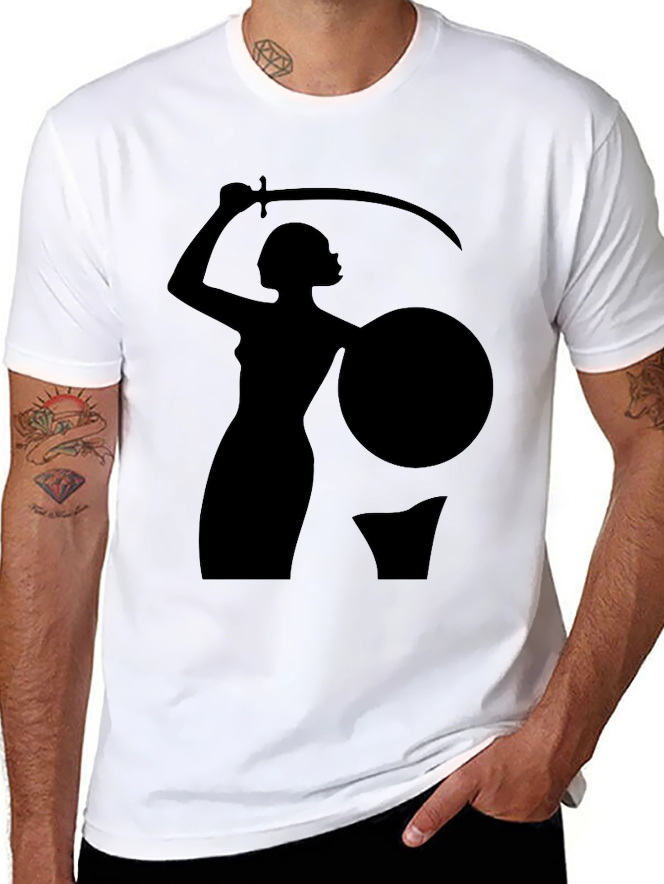 Warrior Woman Graphic Black T-Shirt