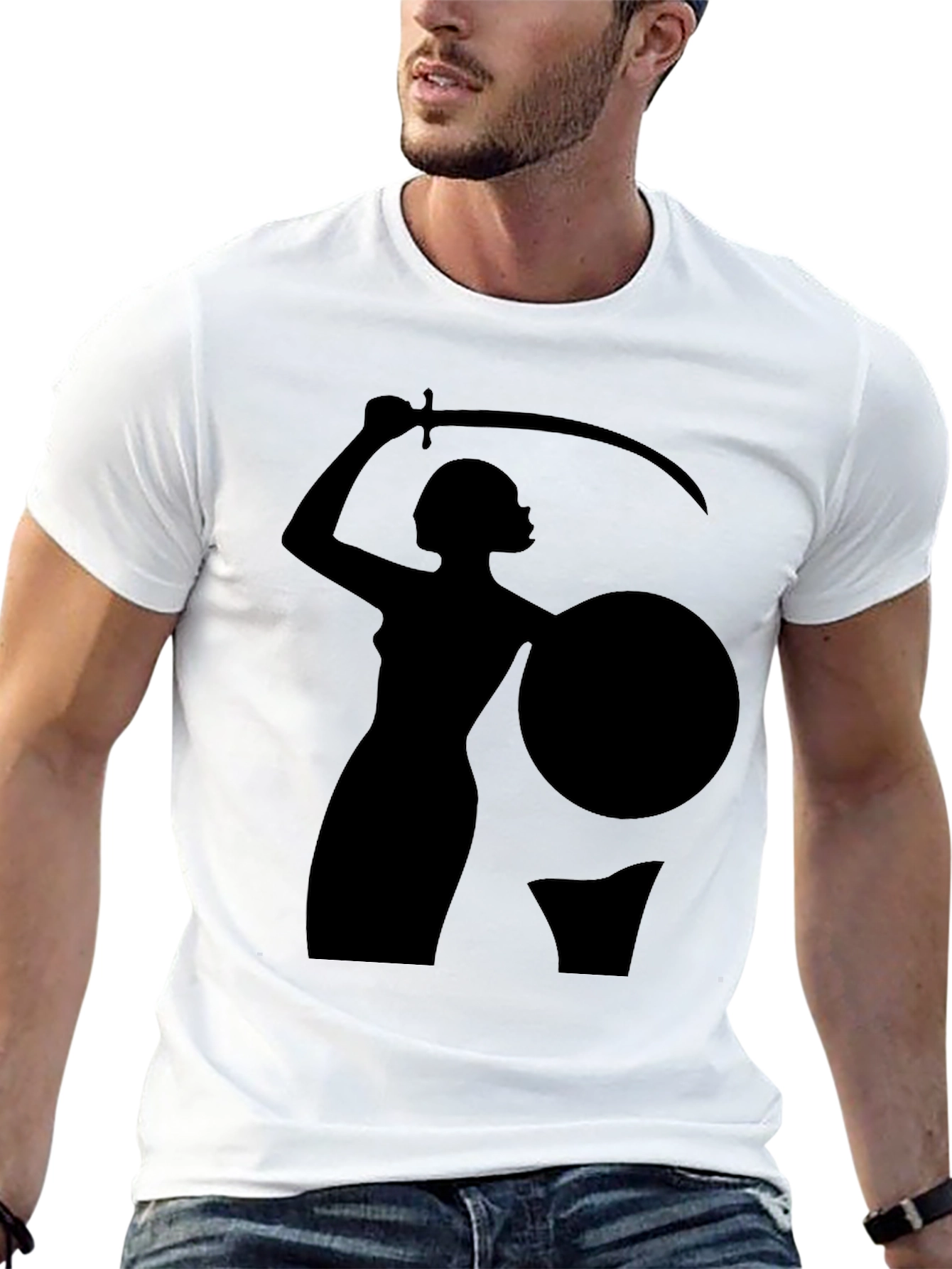 Warrior Woman Graphic Black T-Shirt