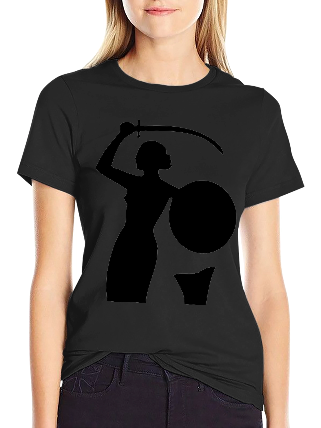 Warrior Woman Graphic Black T-Shirt