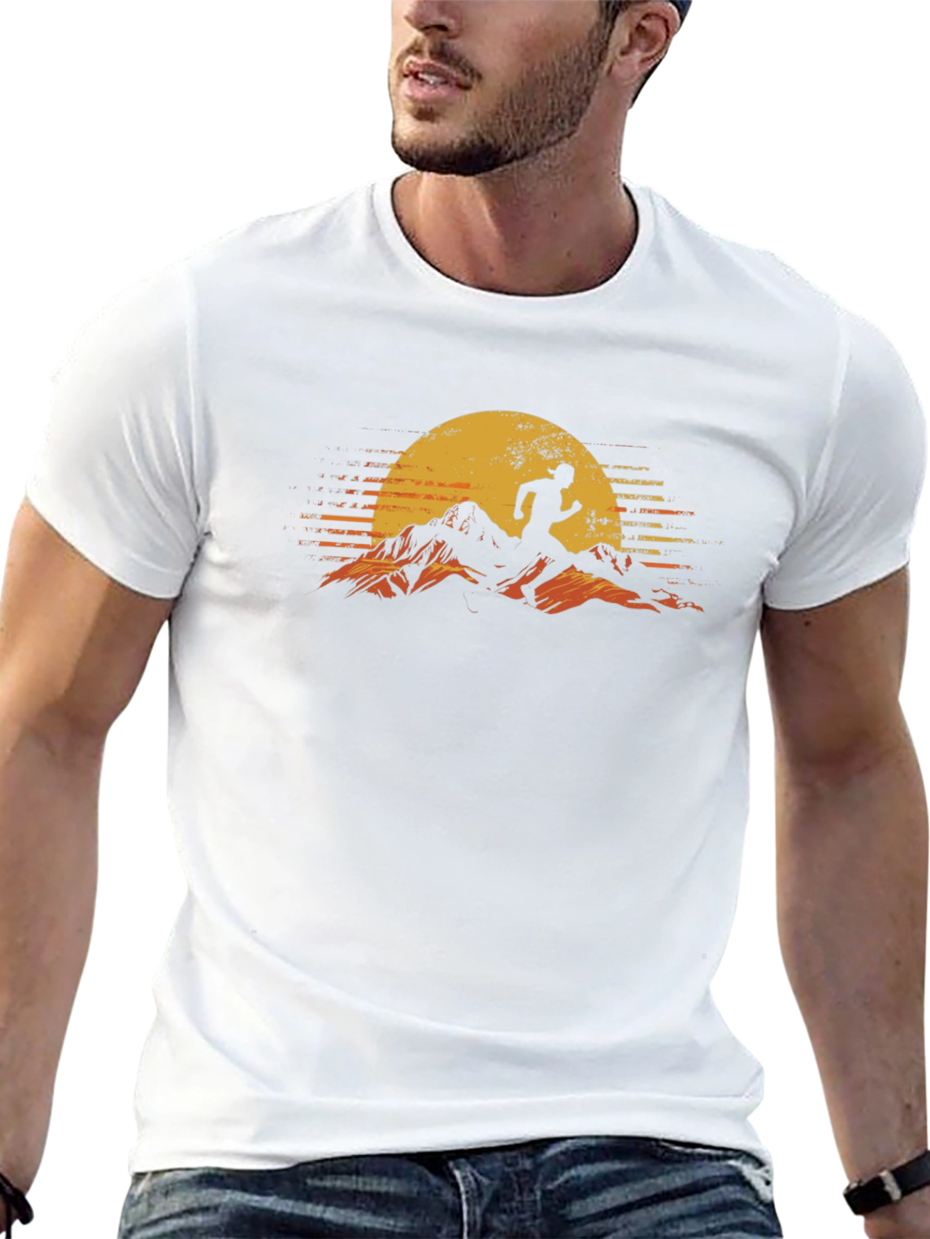 Sunrise Runner Graphic Tee - Mens Black T-Shirt