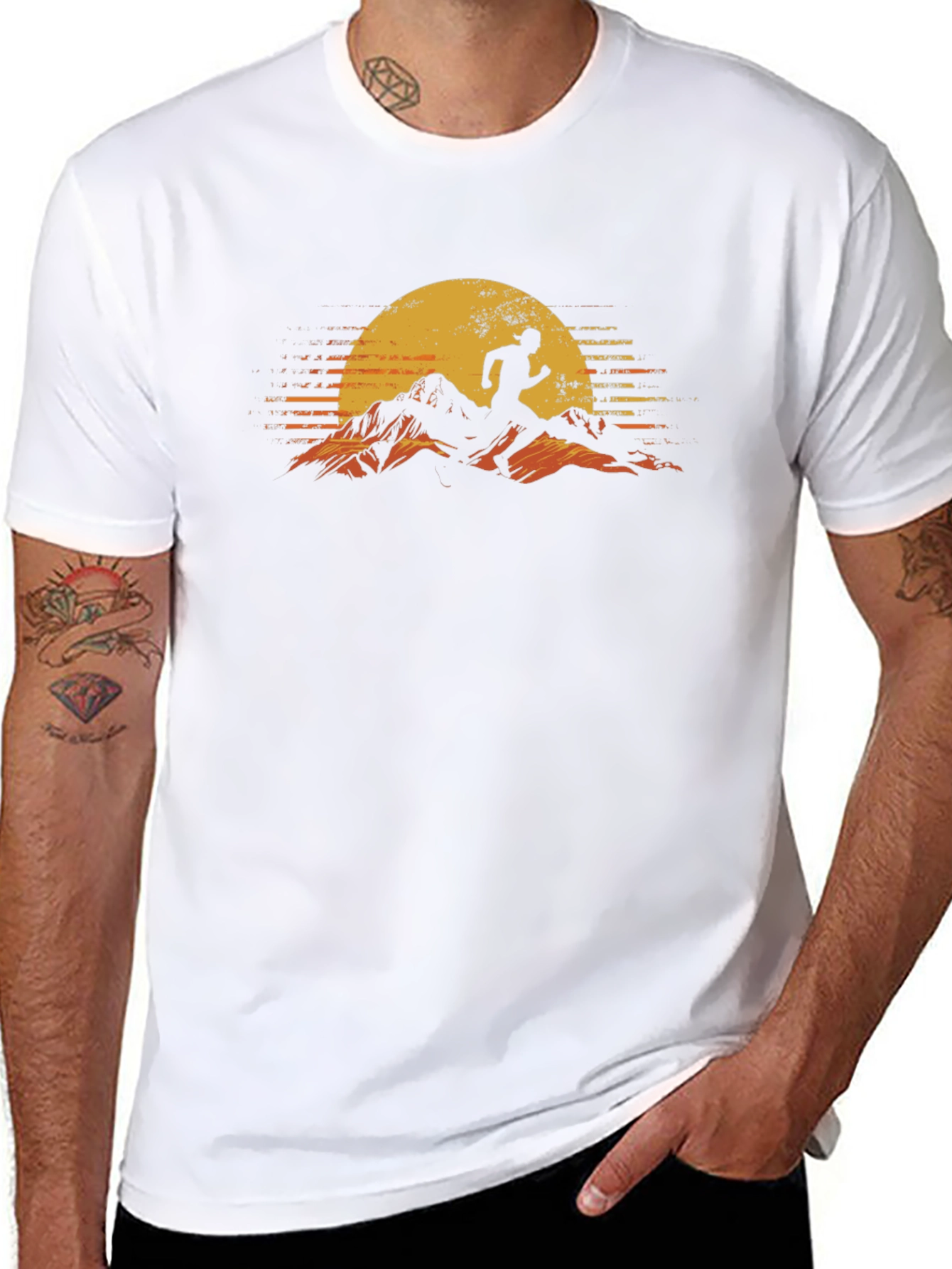Sunrise Runner Graphic Tee - Mens Black T-Shirt