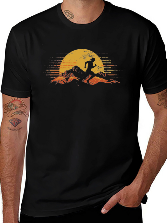 Sunrise Runner Graphic Tee - Mens Black T-Shirt