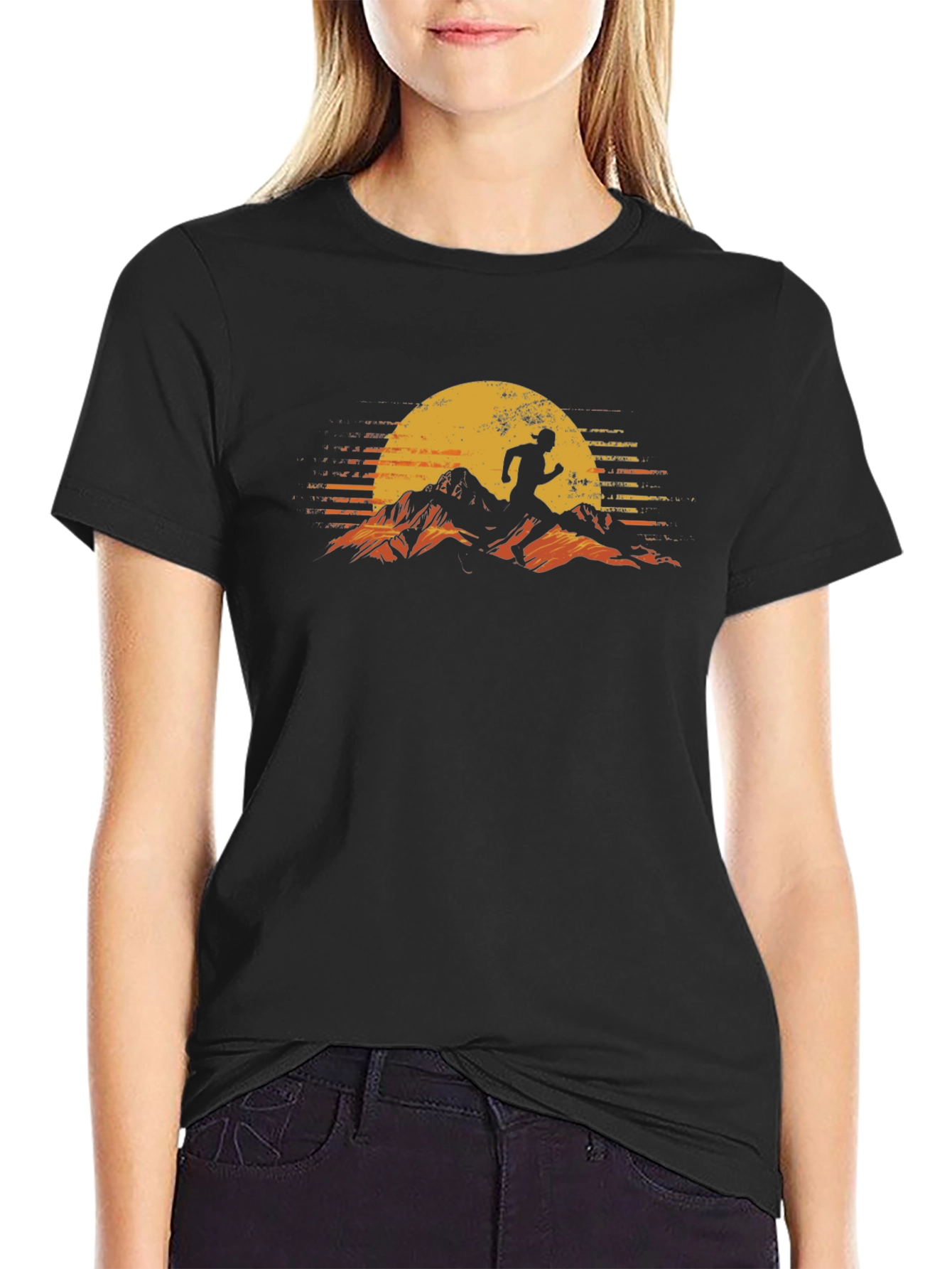 Sunrise Runner Graphic Tee - Mens Black T-Shirt