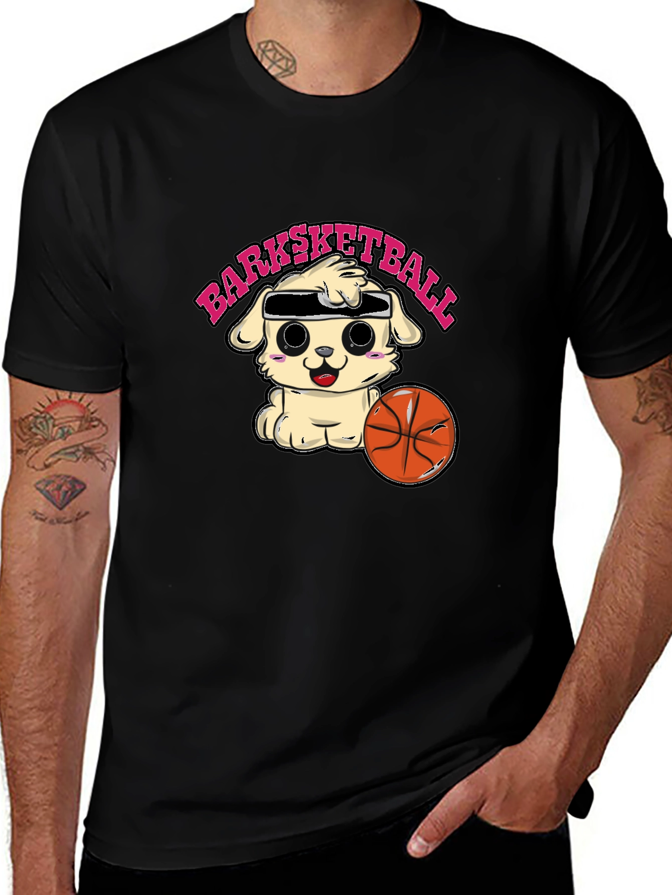 Barksketball T-Shirt - Cute Dog Basketball Tee