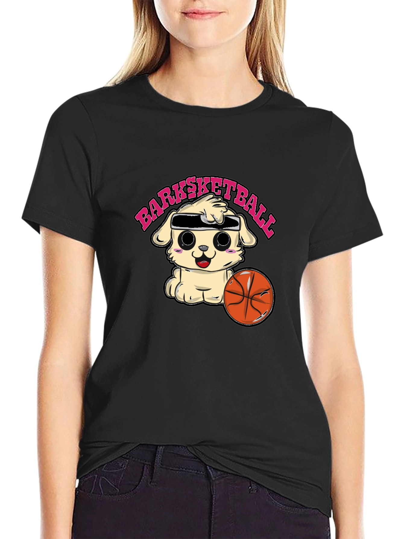 Barksketball T-Shirt - Cute Dog Basketball Tee