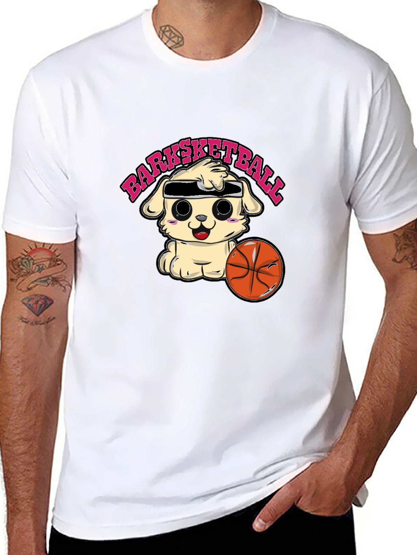 Barksketball T-Shirt - Cute Dog Basketball Tee