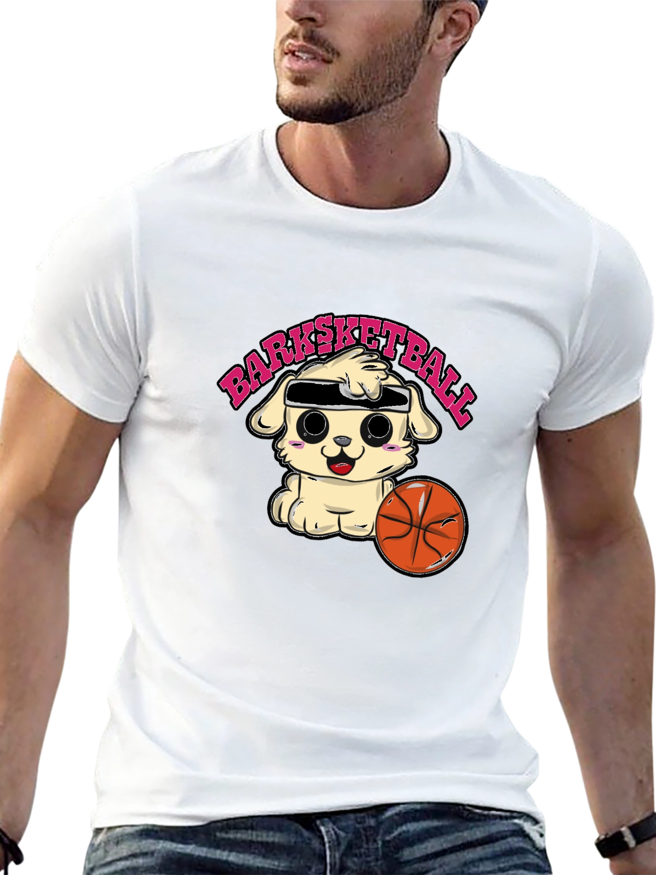 Barksketball T-Shirt - Cute Dog Basketball Tee