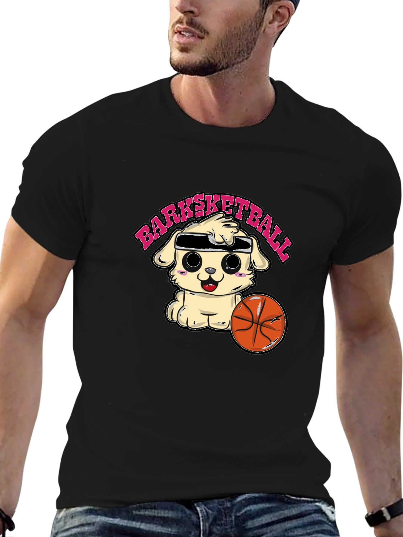 Barksketball T-Shirt - Cute Dog Basketball Tee