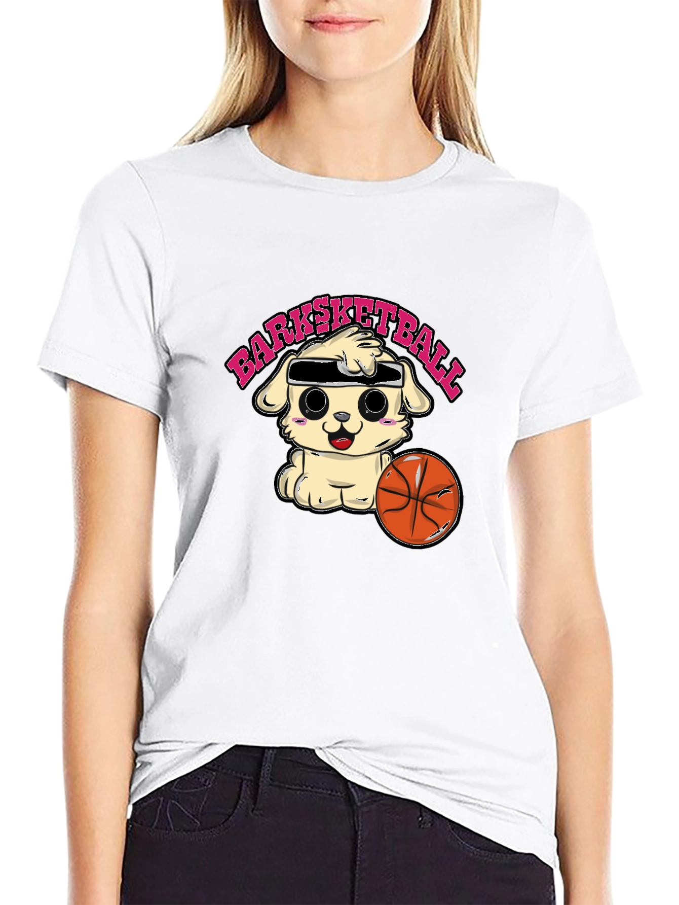 Barksketball T-Shirt - Cute Dog Basketball Tee