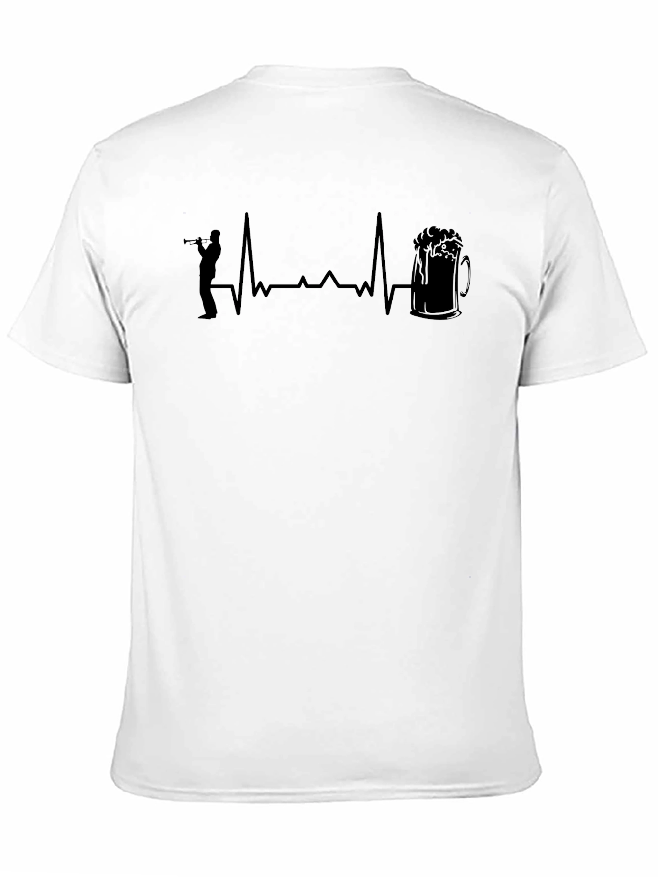 Trumpet and Beer Heartbeat Graphic Tee