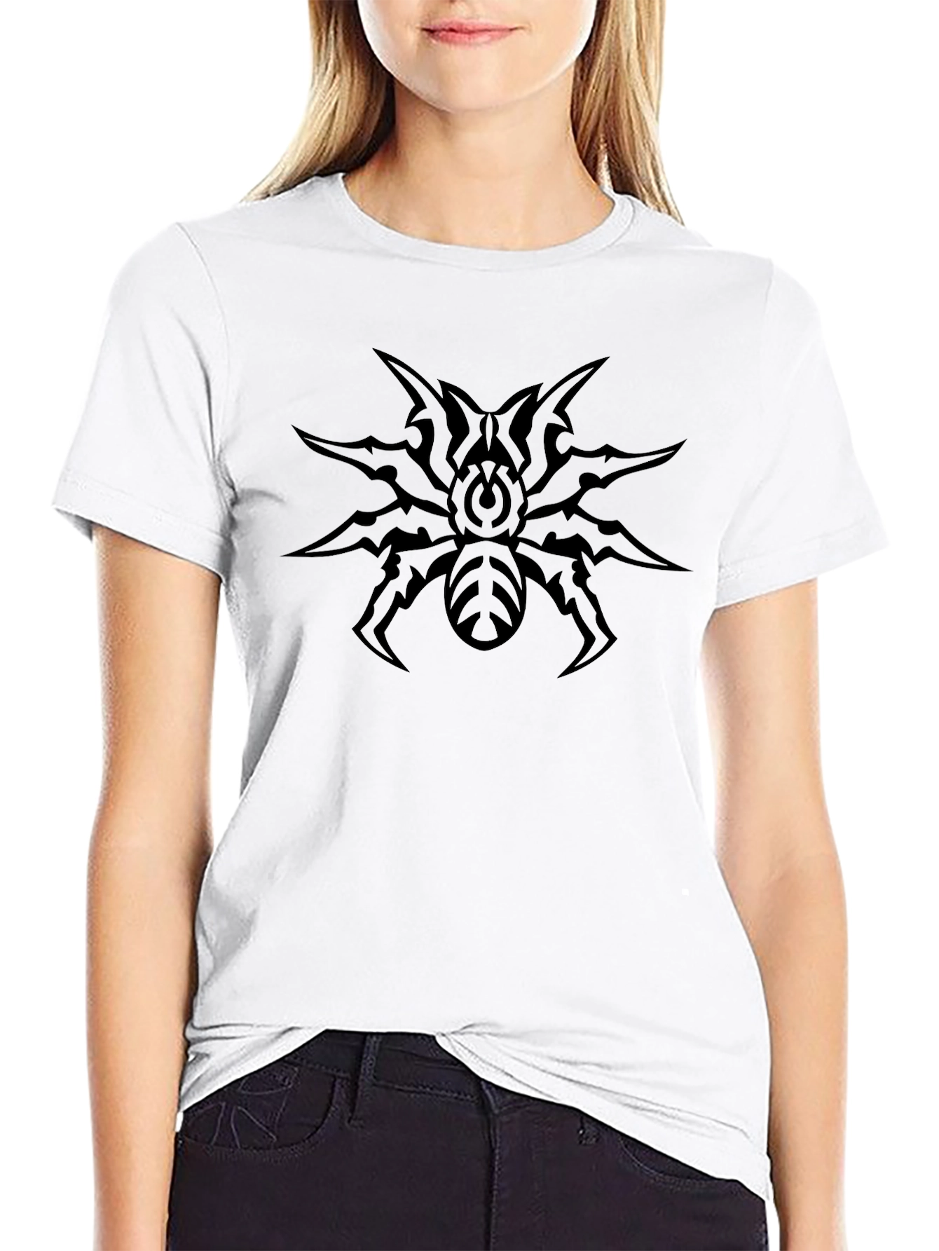 Tribal Spider Graphic Black Tee