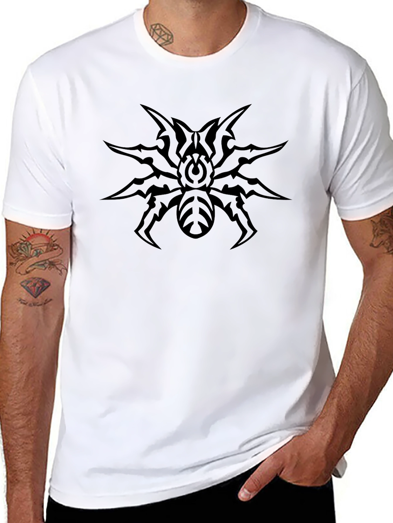 Tribal Spider Graphic Black Tee