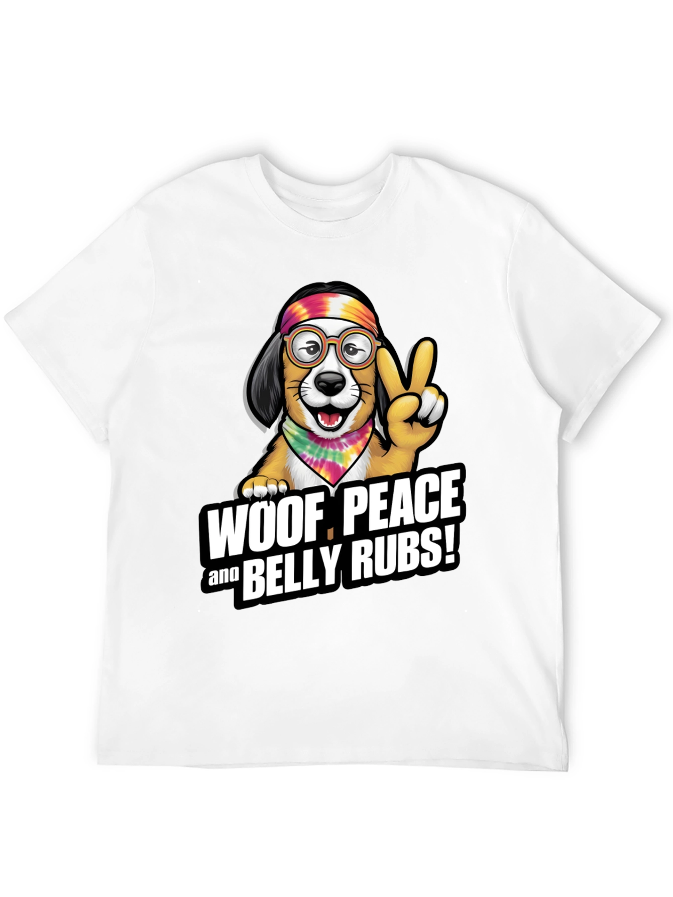 Woof Peace & Belly Rubs Black T-Shirt