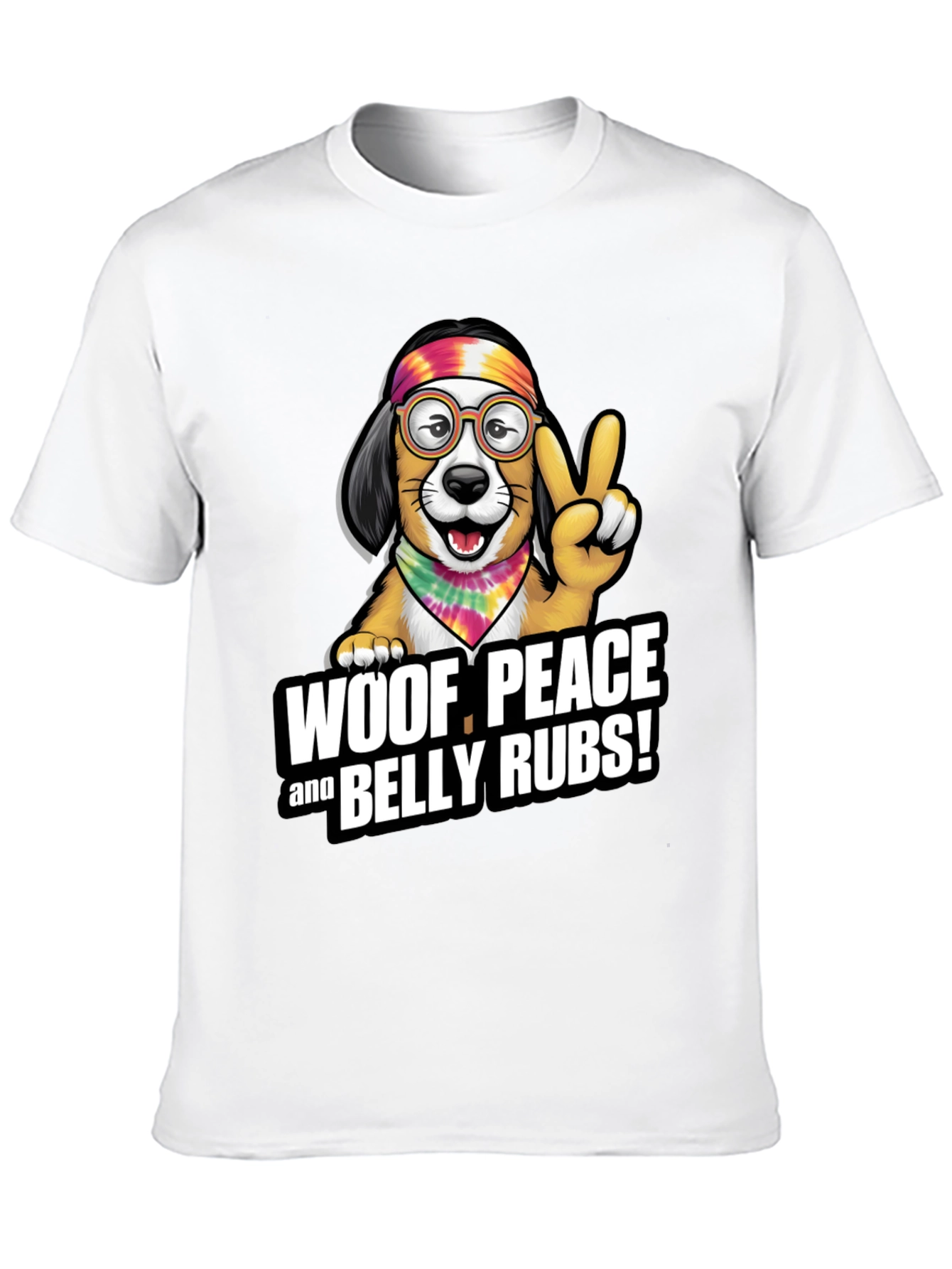 Woof Peace & Belly Rubs Black T-Shirt