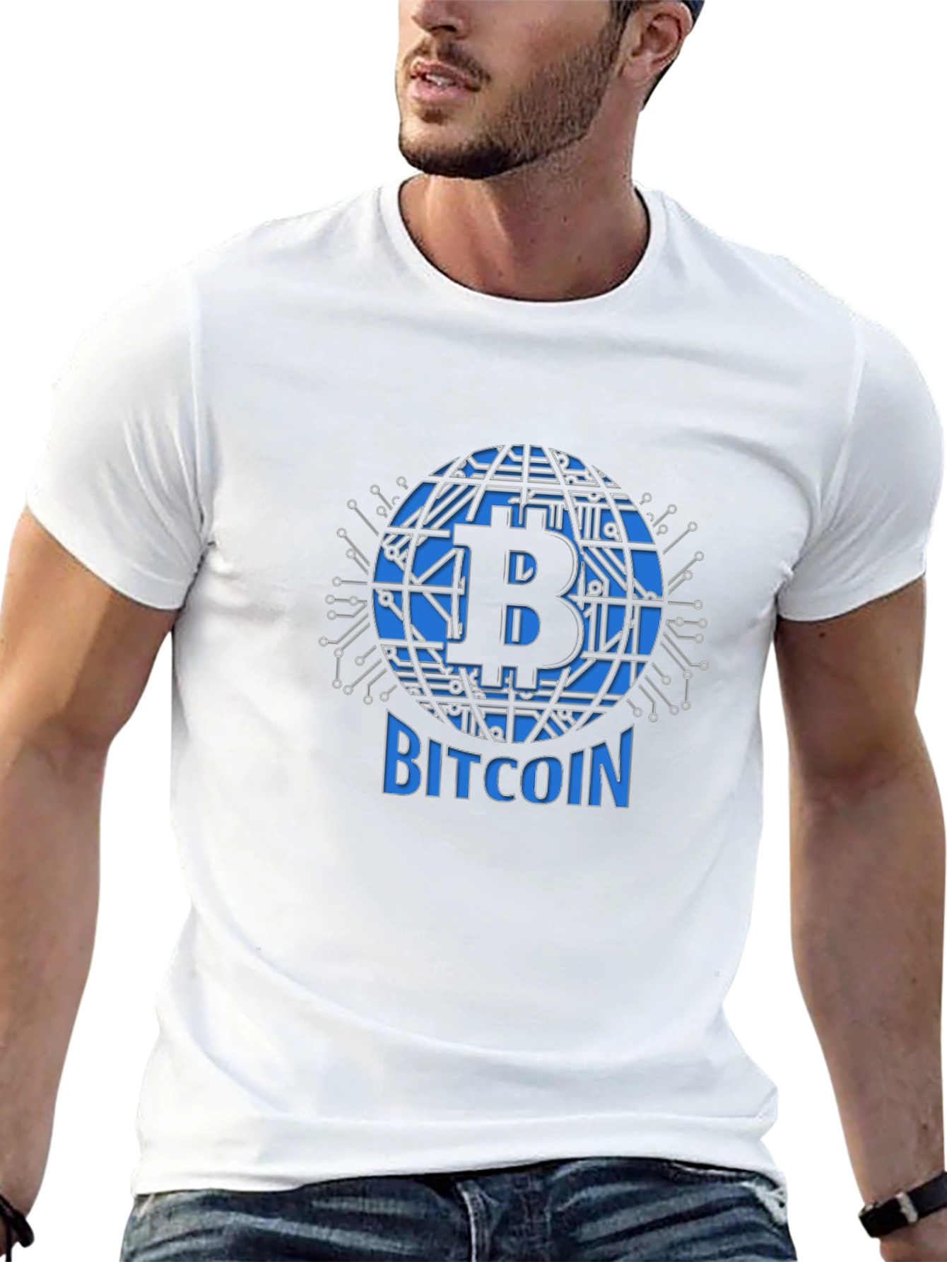 Bitcoin Globe Graphic Tee - Black