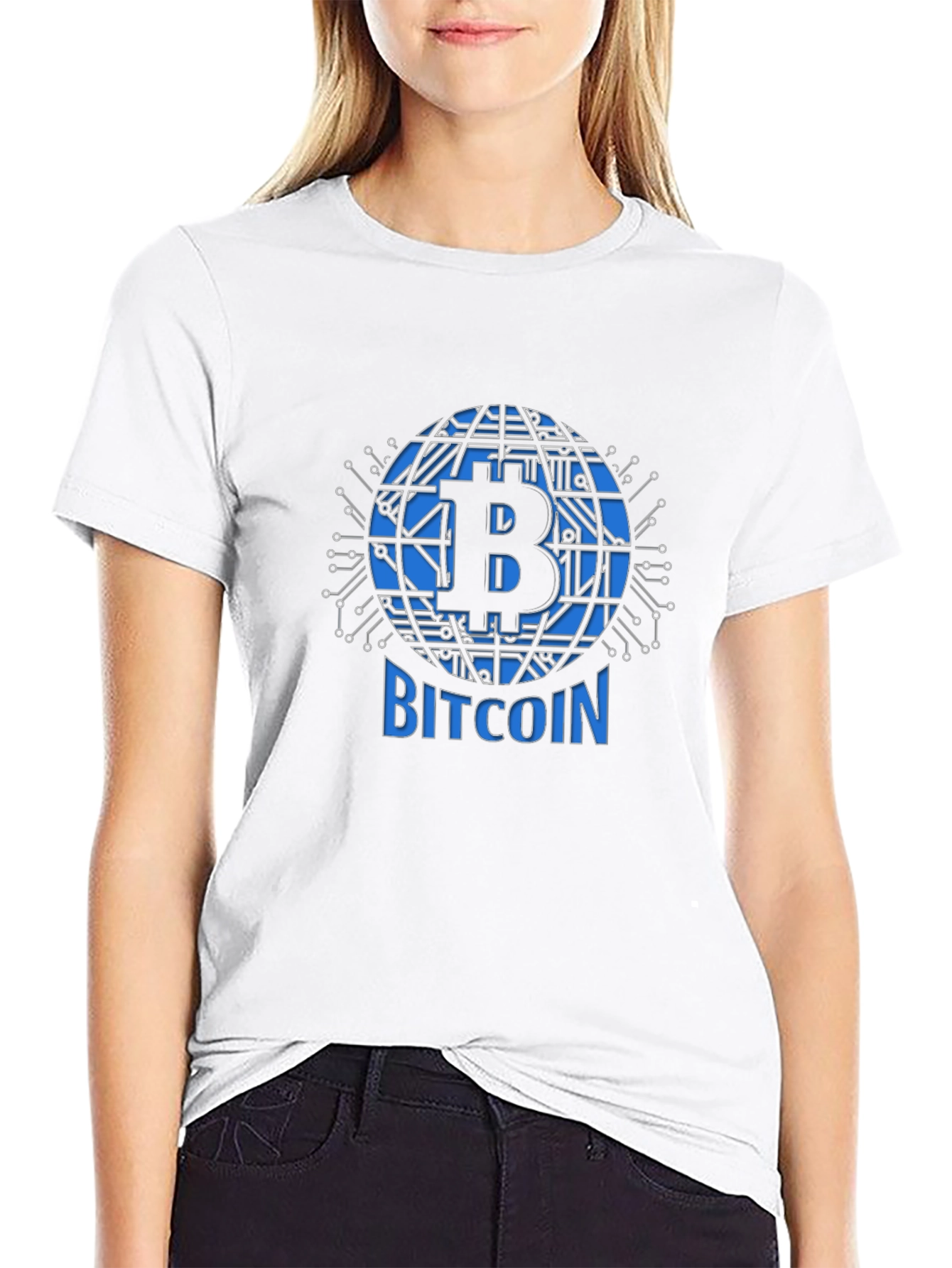 Bitcoin Globe Graphic Tee - Black