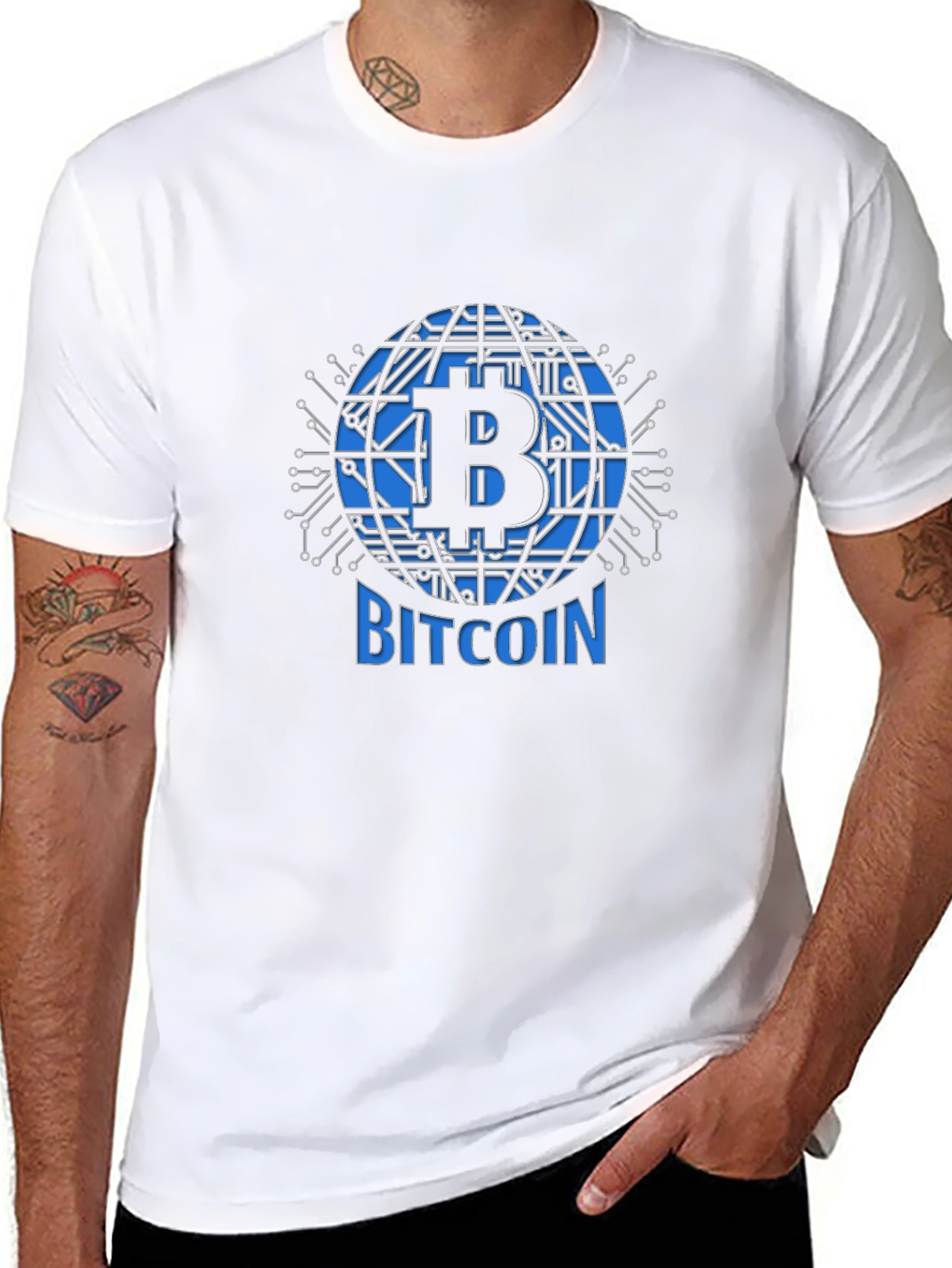 Bitcoin Globe Graphic Tee - Black