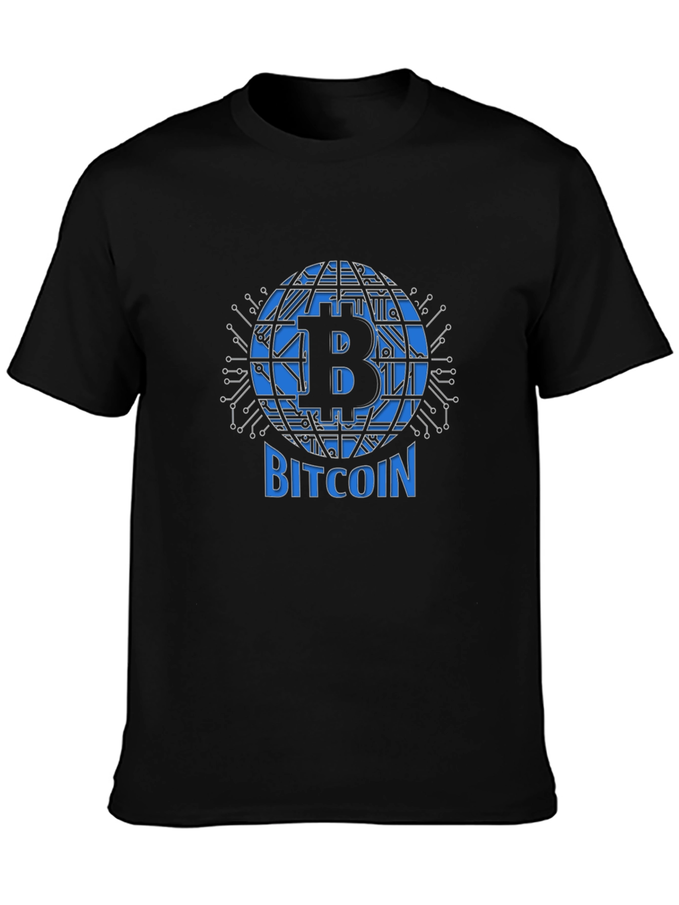 Bitcoin Globe Graphic Tee - Black