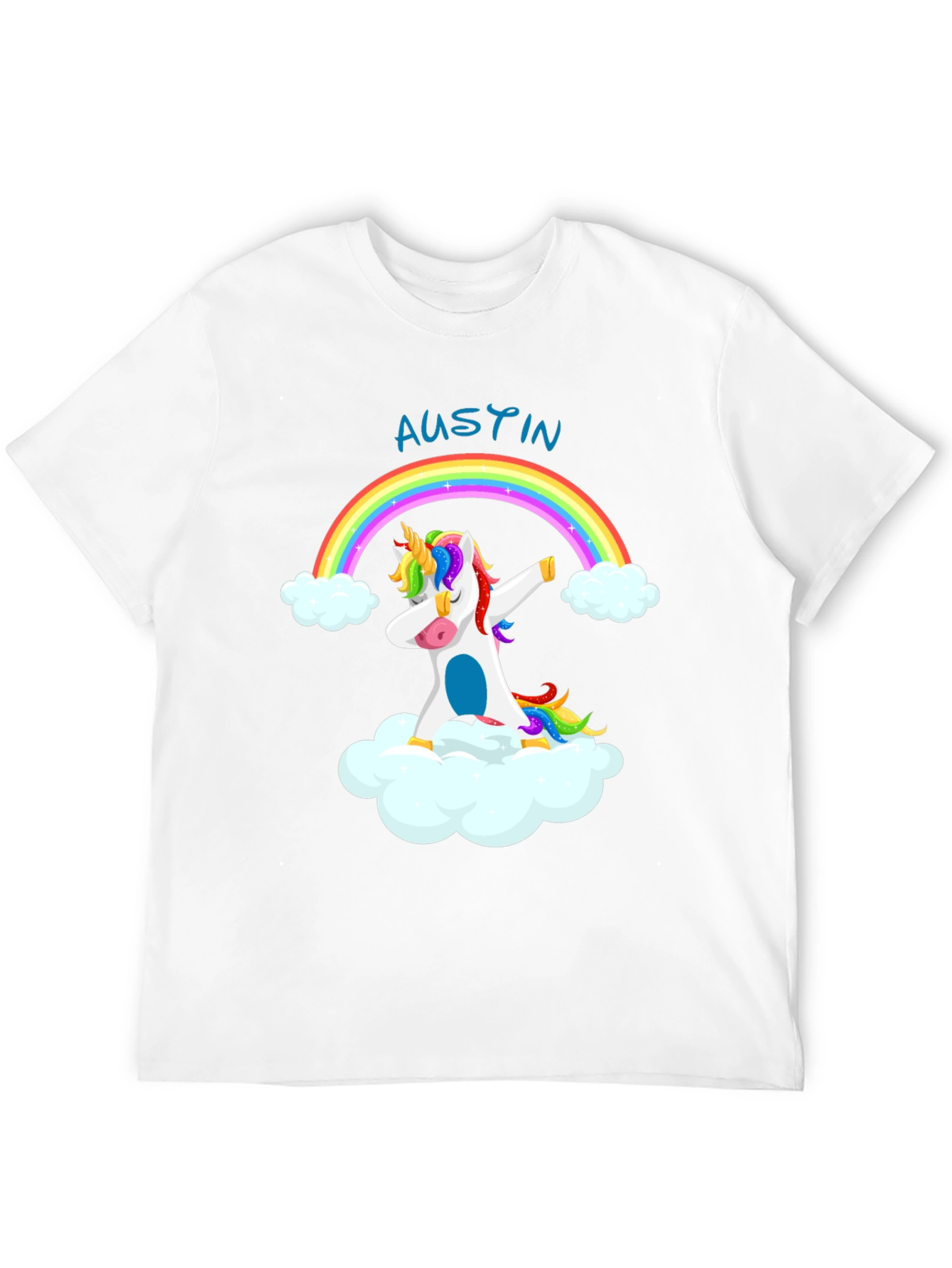 Unicorn Rainbow T-Shirt: Austin Personalized!