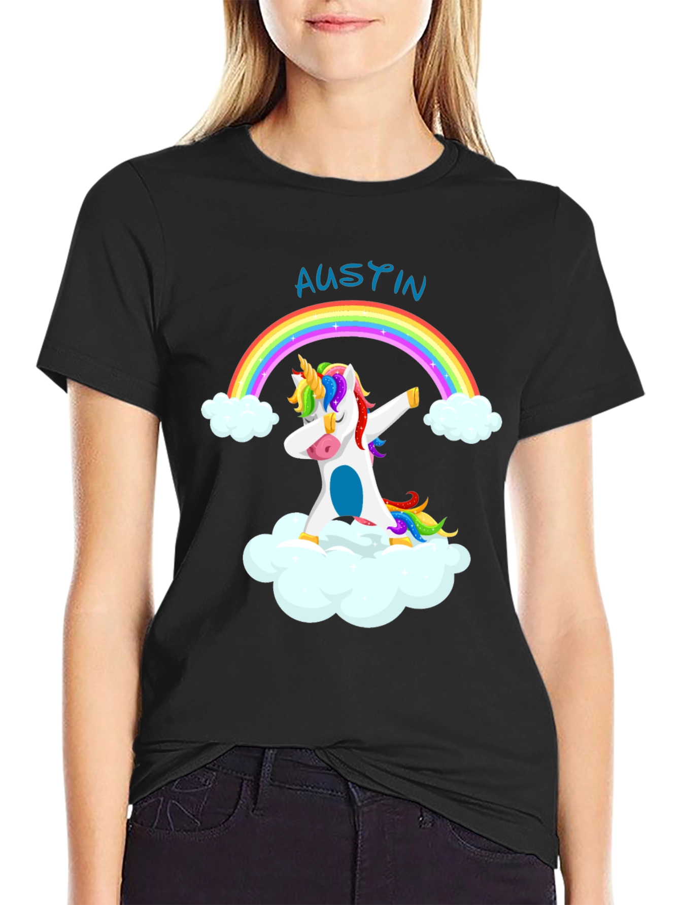 Unicorn Rainbow T-Shirt: Austin Personalized!