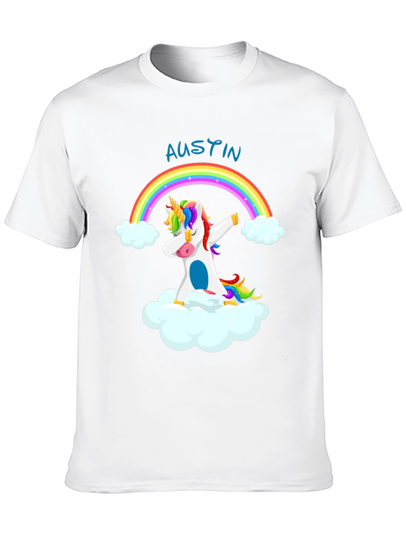 Unicorn Rainbow T-Shirt: Austin Personalized!
