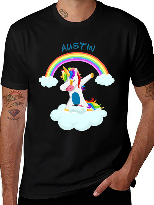 Unicorn Rainbow T-Shirt: Austin Personalized!