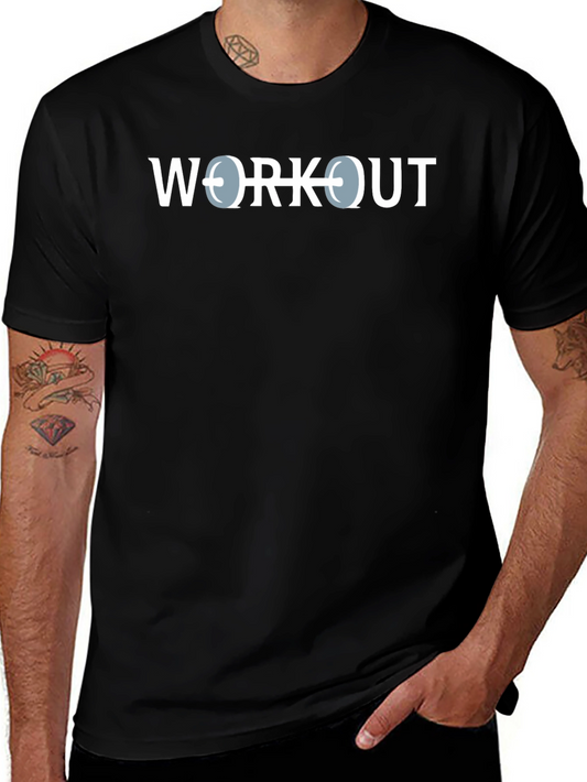 Workout Gym T-Shirt - Black Cotton Fitness Tee