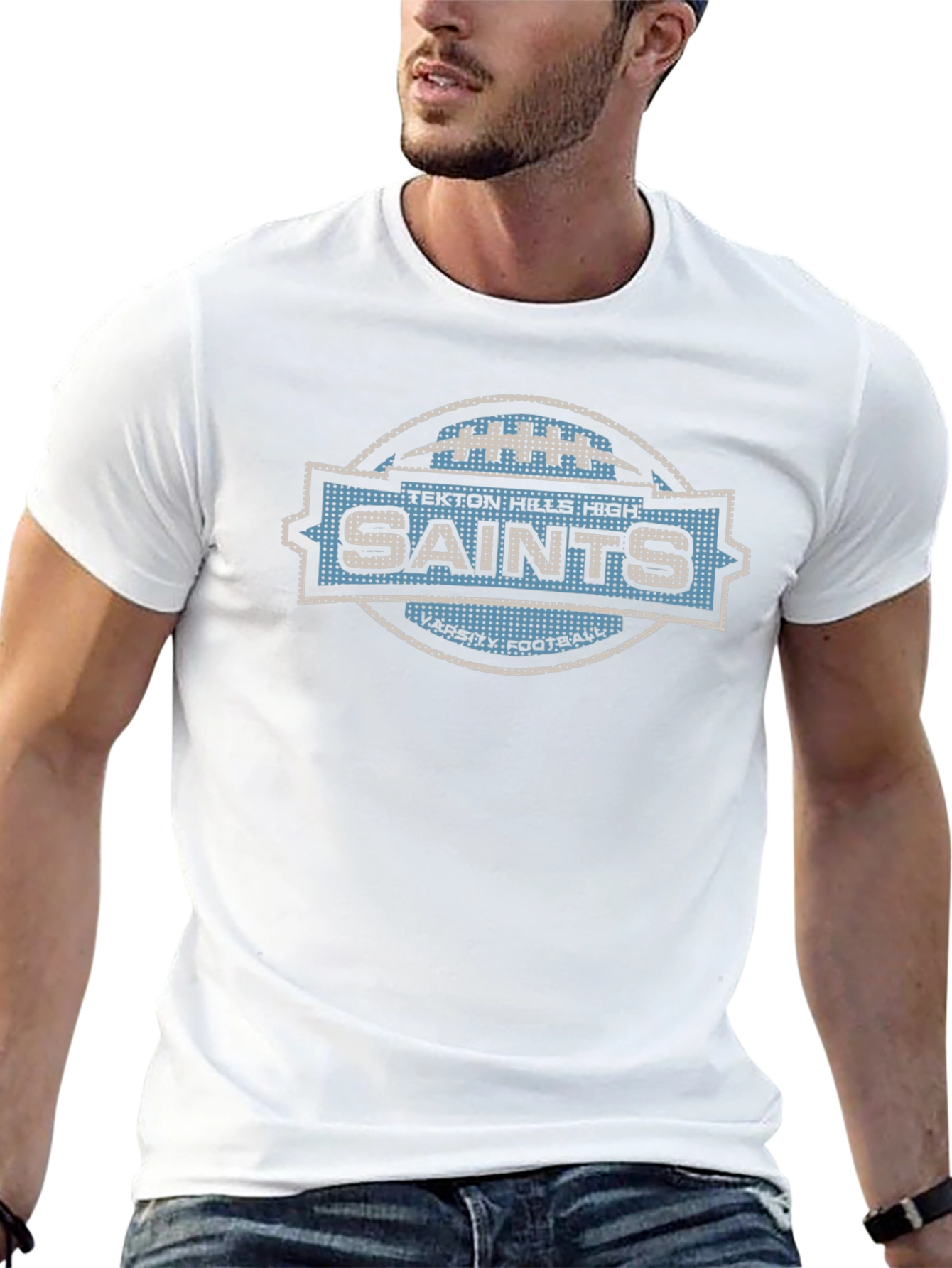 Tekton Hills Saints Varsity Football Black T-Shirt