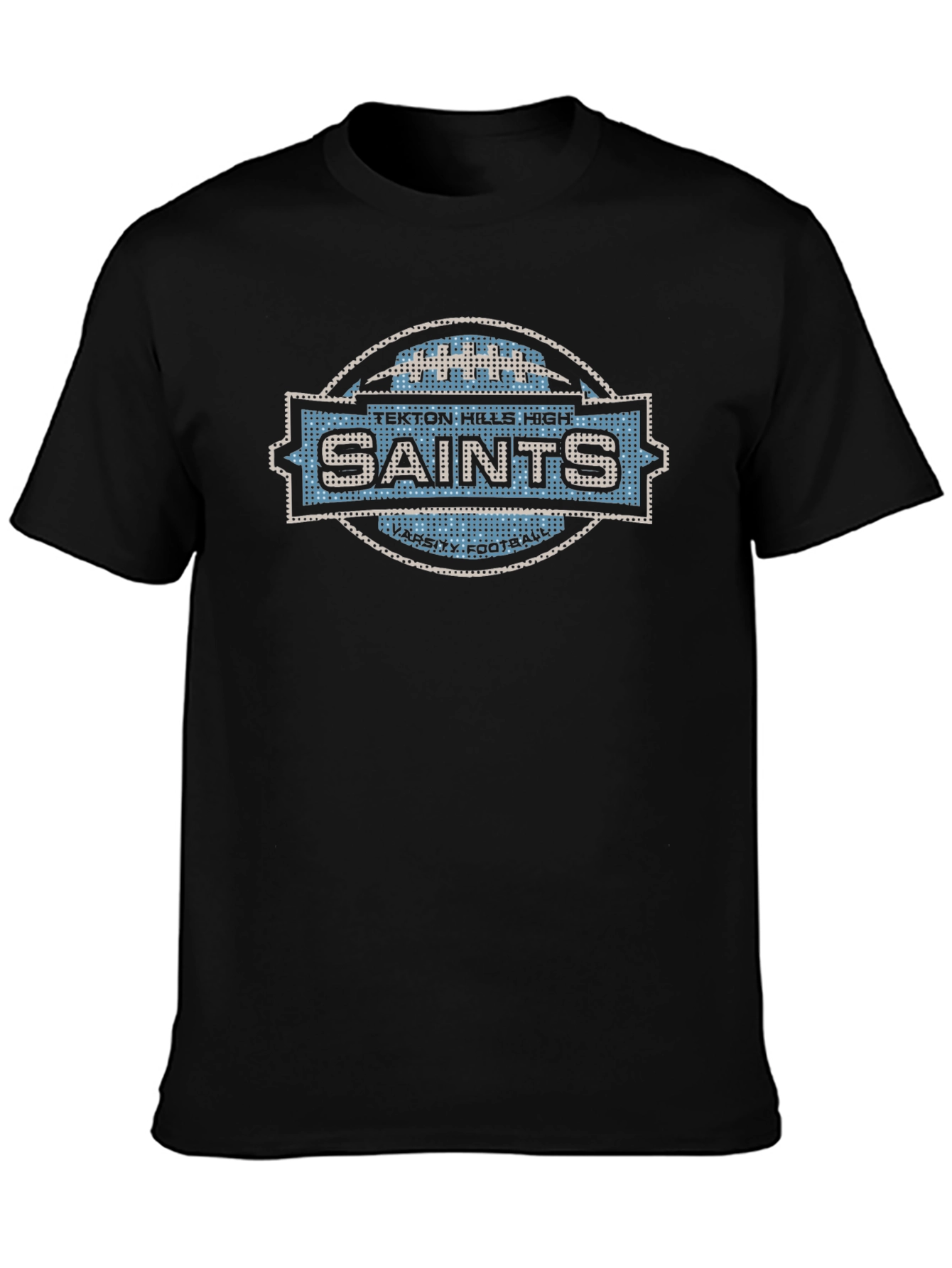 Tekton Hills Saints Varsity Football Black T-Shirt