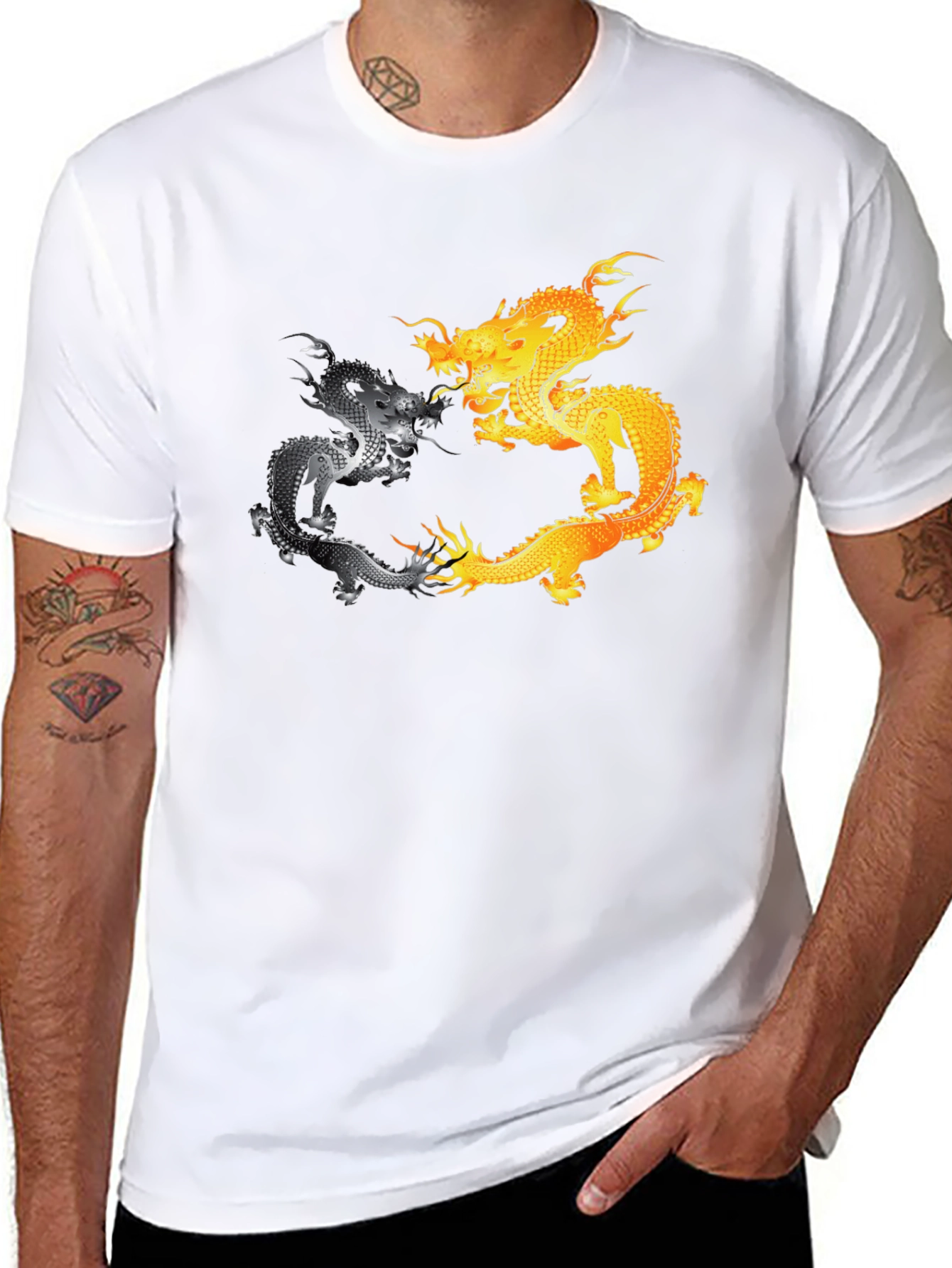 Yin Yang Dragons Graphic T-Shirt
