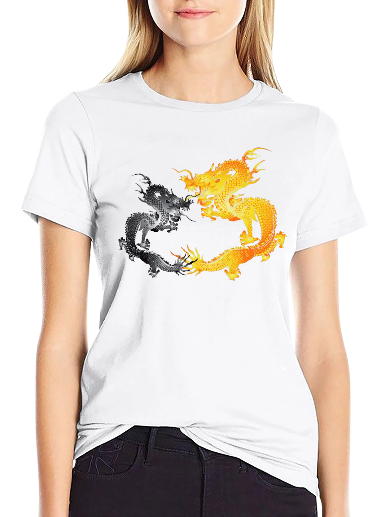 Yin Yang Dragons Graphic T-Shirt