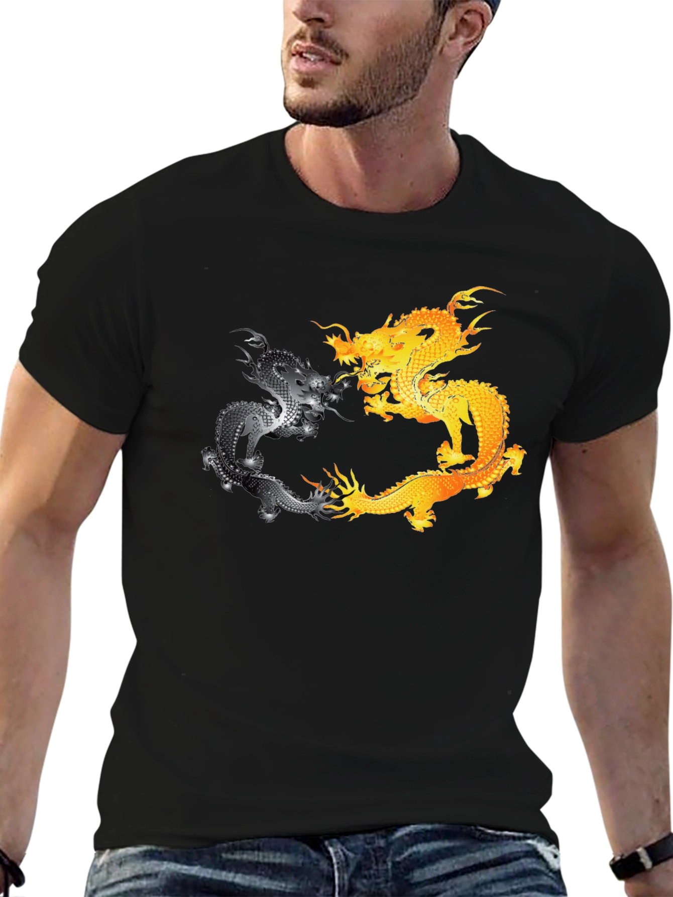 Yin Yang Dragons Graphic T-Shirt