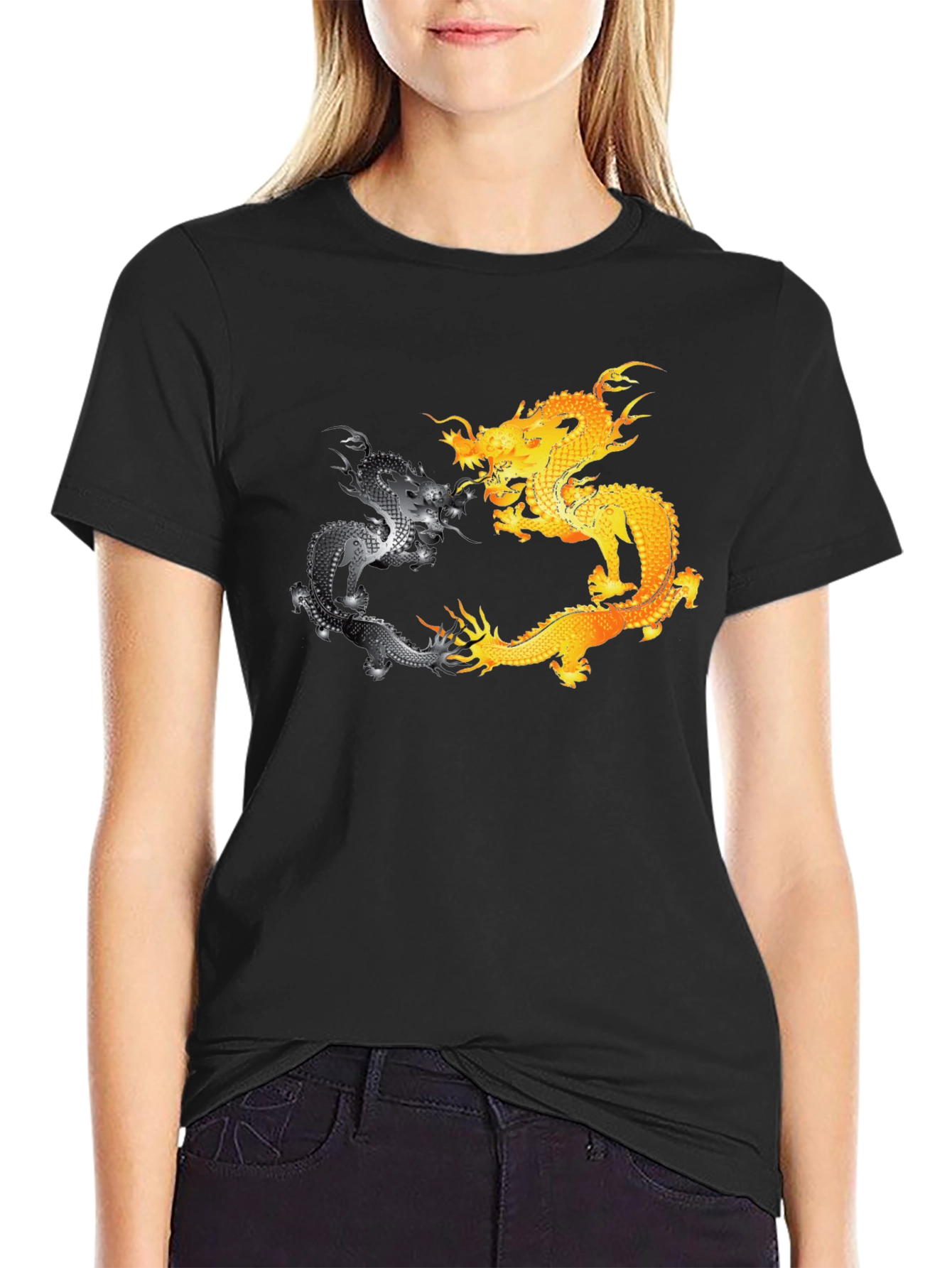 Yin Yang Dragons Graphic T-Shirt
