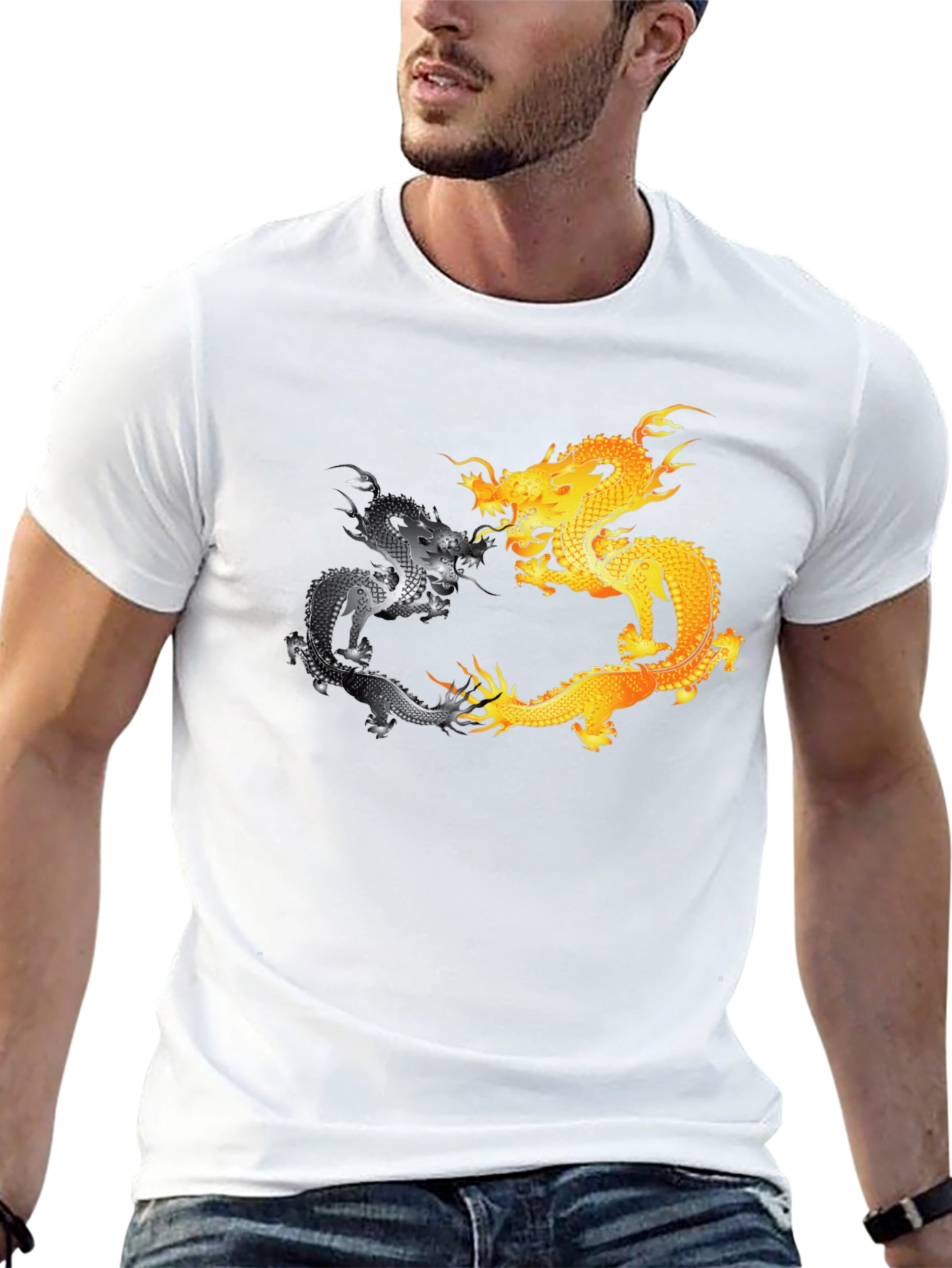 Yin Yang Dragons Graphic T-Shirt