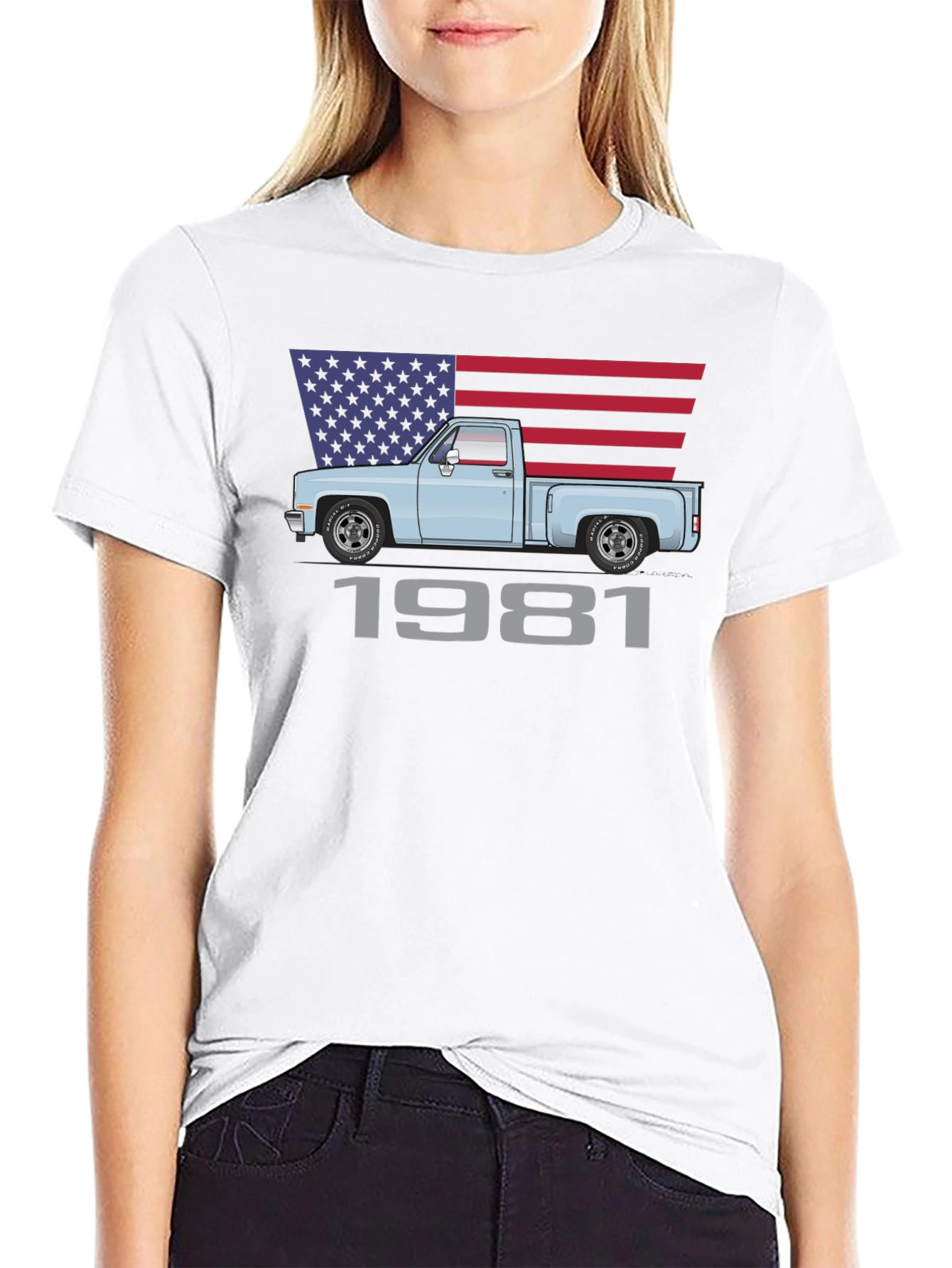 1981 Truck American Flag Graphic Tee
