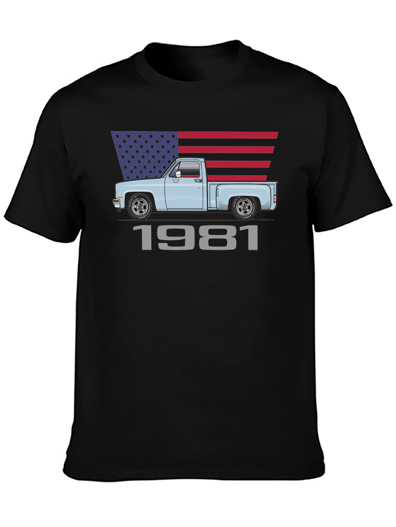 1981 Truck American Flag Graphic Tee