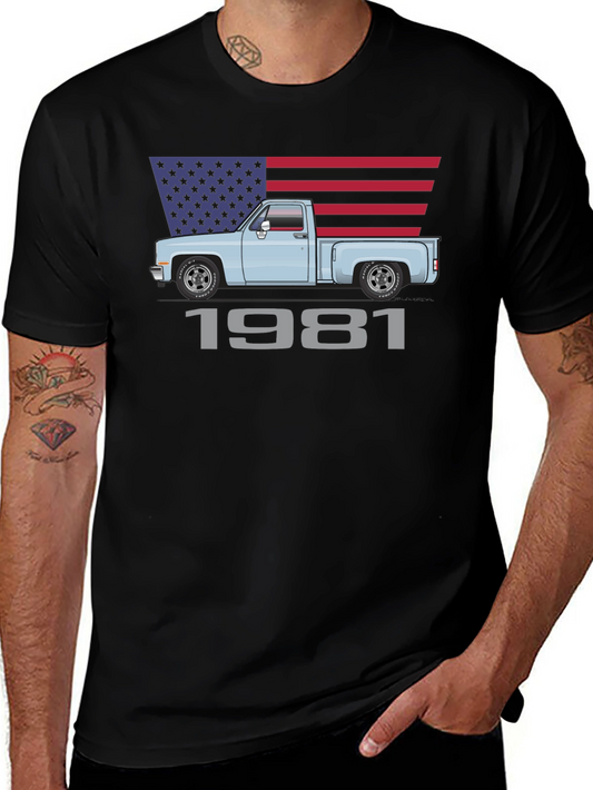 1981 Truck American Flag Graphic Tee